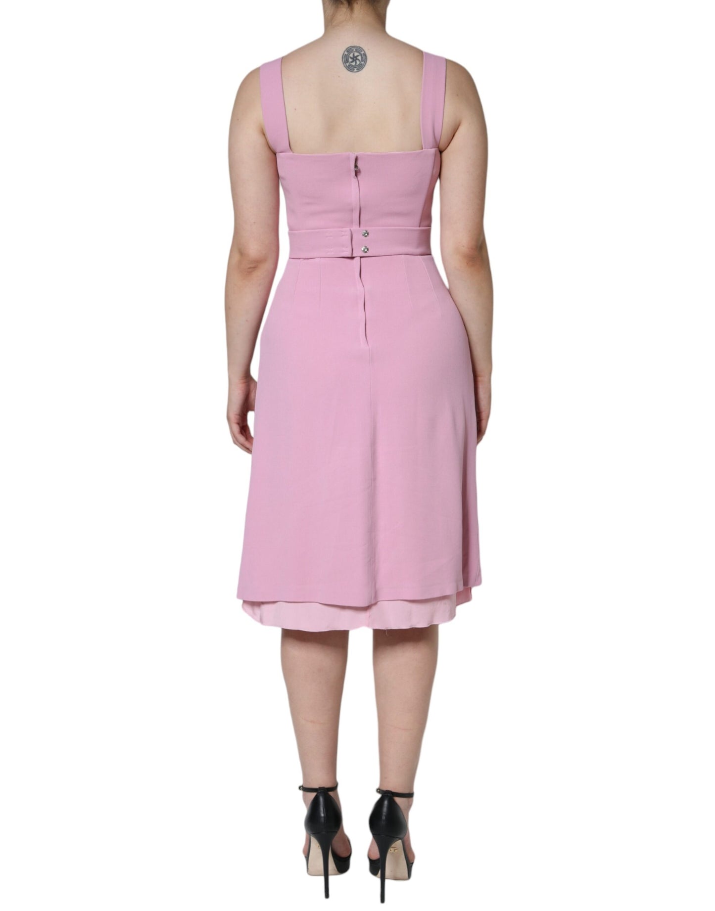 Dolce & Gabbana Pink A-line Flare Viscose Sleeveless Dress IT42 / M