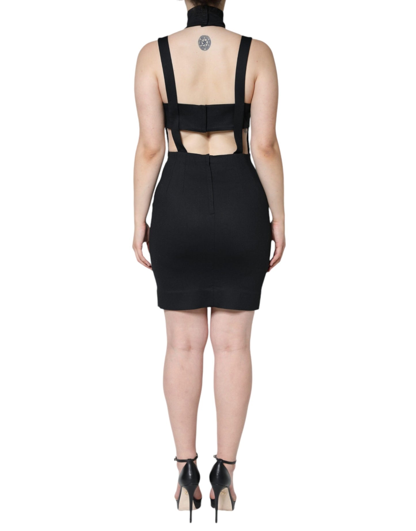 Dolce & Gabbana Black Cut Out Sleeveless Bodycon Mini Dress IT40 / S