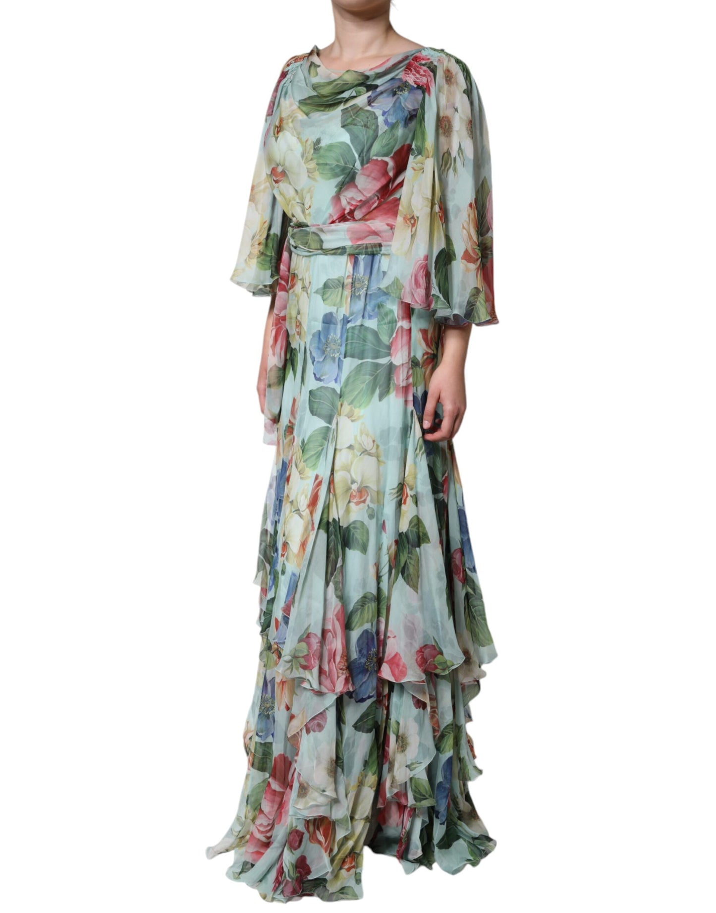 Dolce & Gabbana Multicolor Floral Silk Long Gown Dress IT44 / L