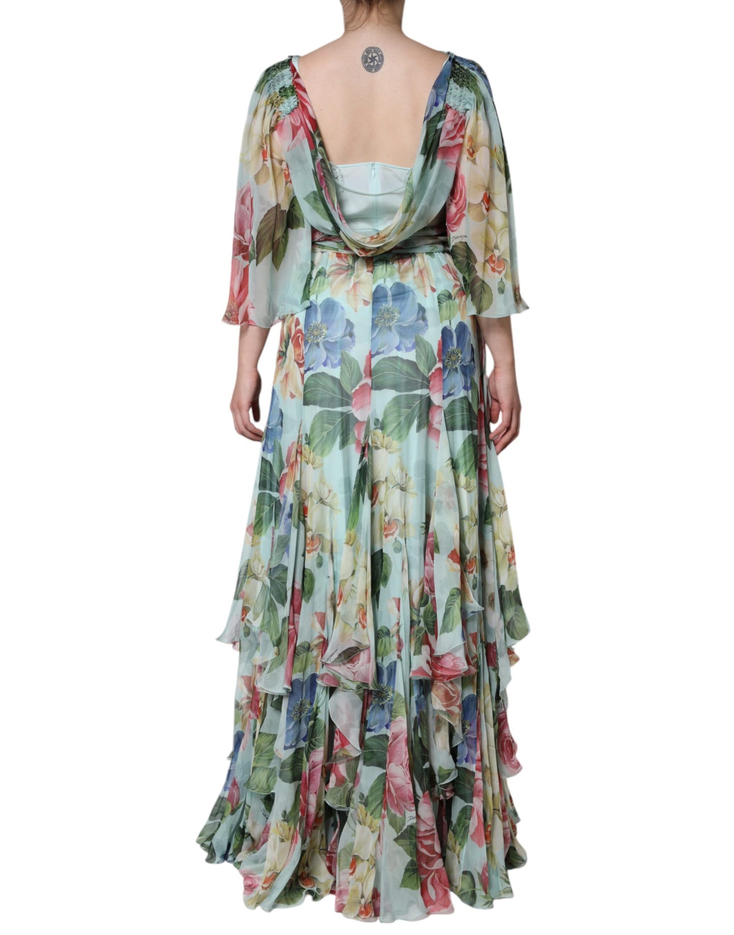 Dolce & Gabbana Multicolor Floral Silk Long Gown Dress IT44 / L