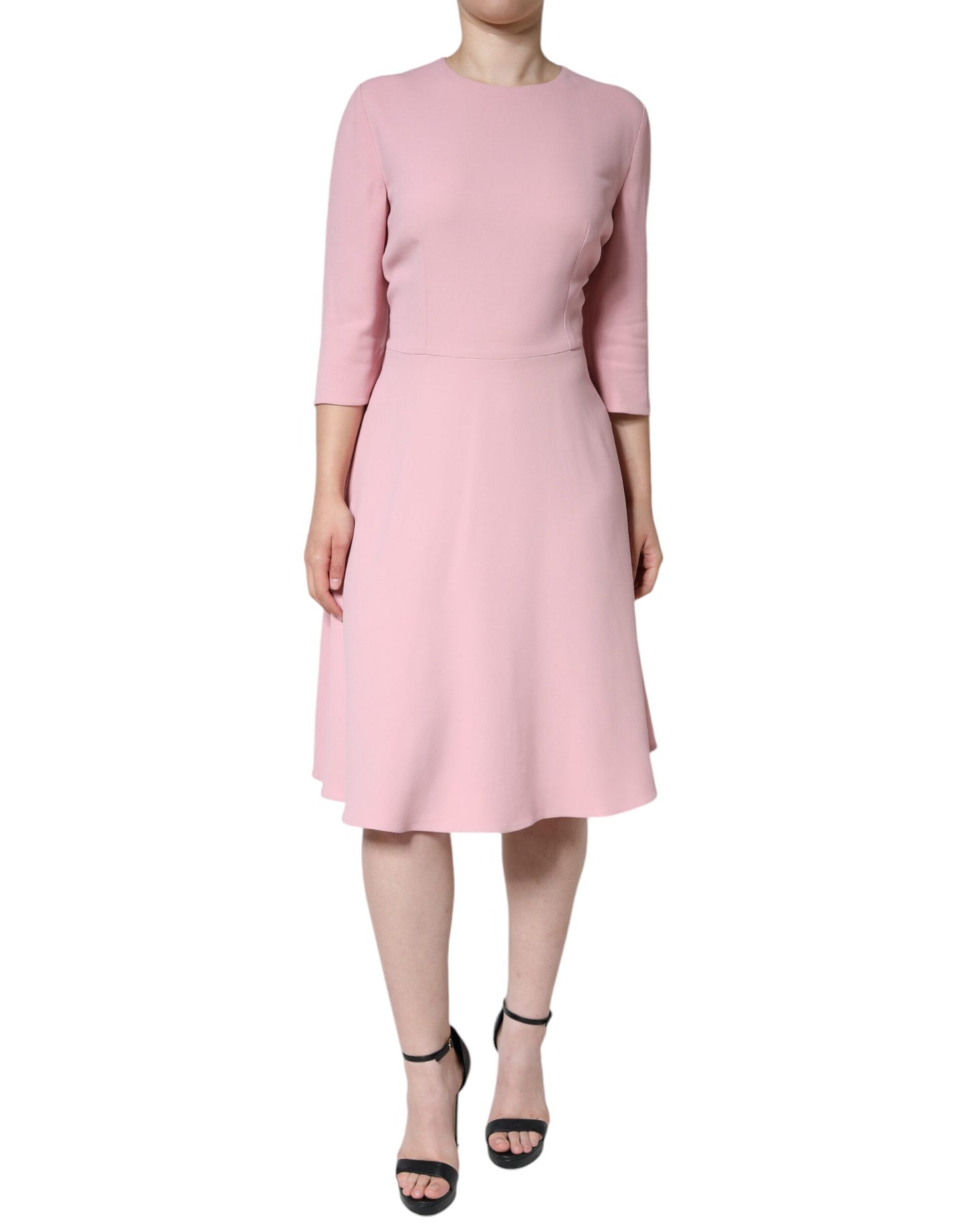 Dolce & Gabbana Pink A-line Viscose 3/4 Sleeves Dress IT50 / 3XL