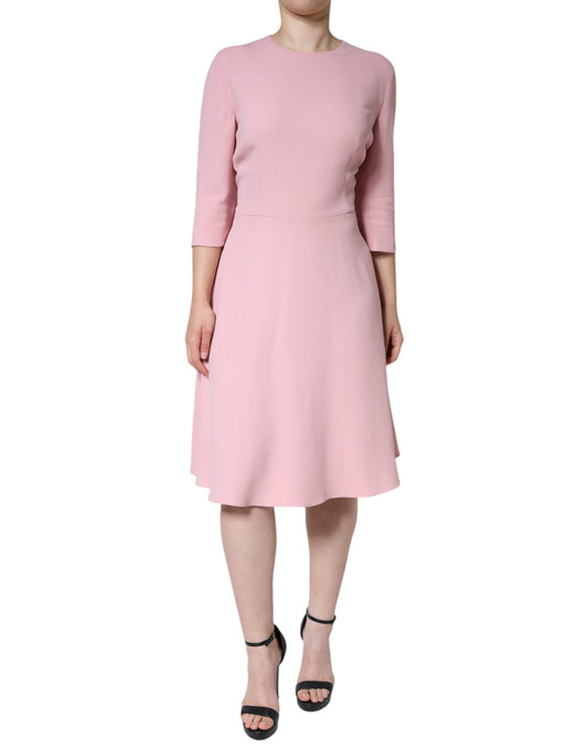 Dolce & Gabbana Pink A-line Viscose 3/4 Sleeves Dress IT50 / 3XL