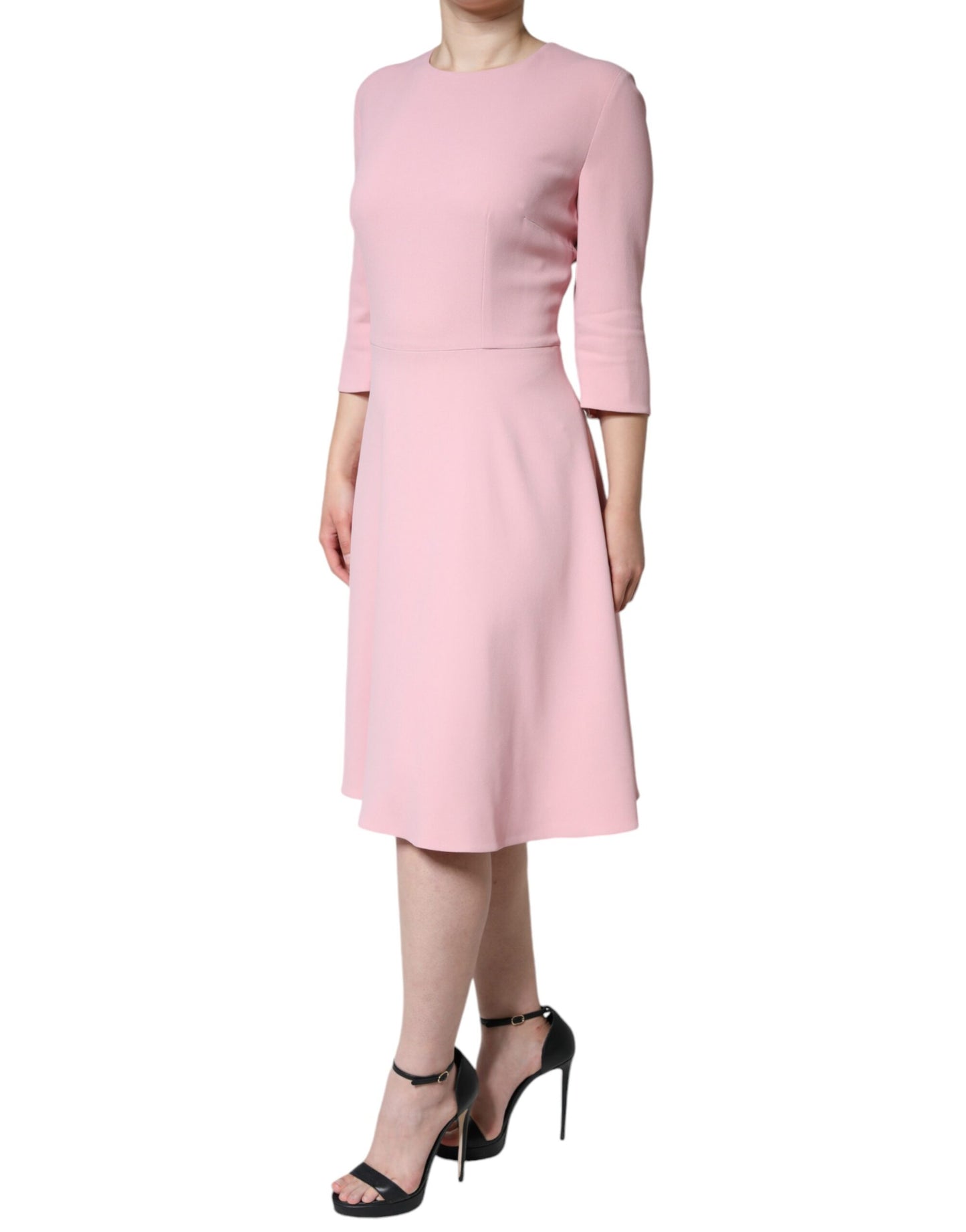 Dolce & Gabbana Pink A-line Viscose 3/4 Sleeves Dress IT50 / 3XL