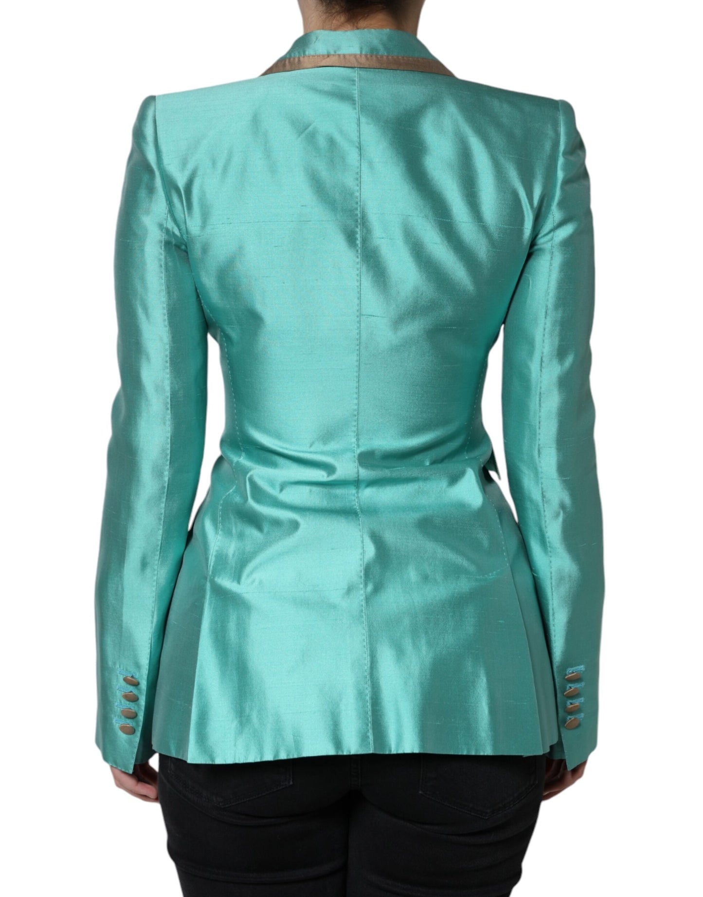 Dolce & Gabbana Metallic Green Single Breasted Blazer Jacket IT40 | S