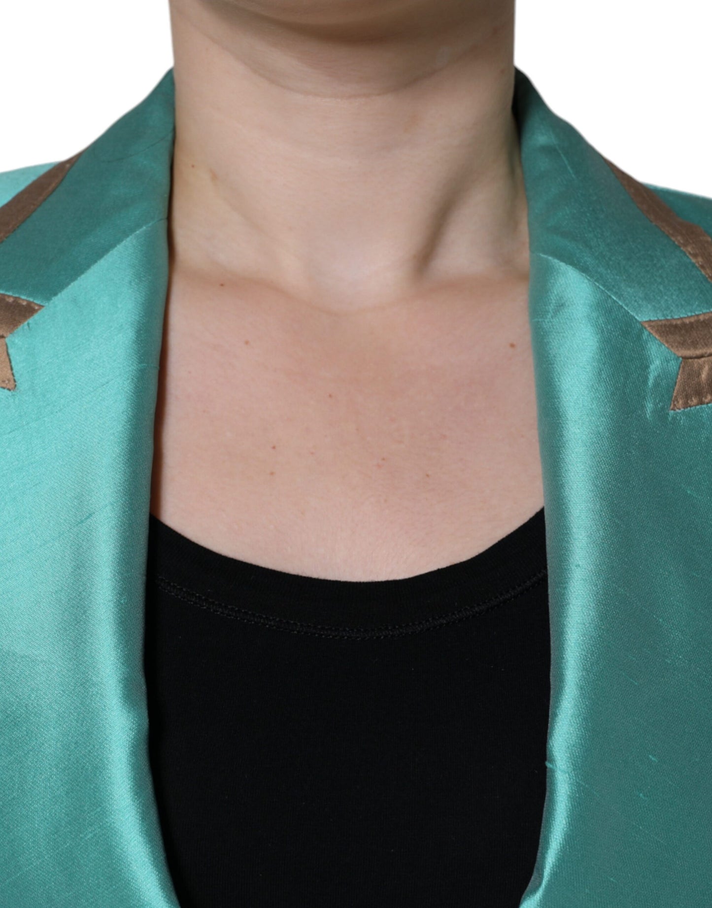 Dolce & Gabbana Metallic Green Single Breasted Blazer Jacket IT40 | S