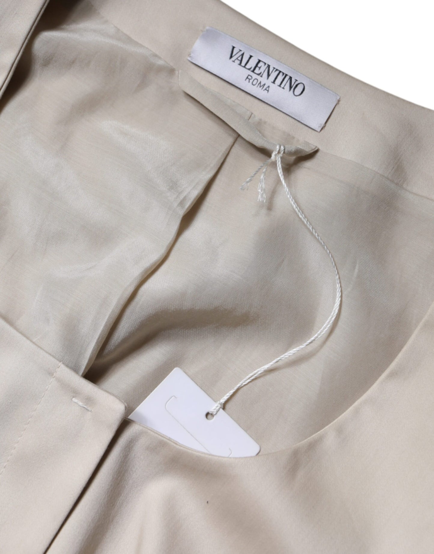 Valentino Beige Cotton Long Sleeves Round Neck Blazer Jacket IT40 | S