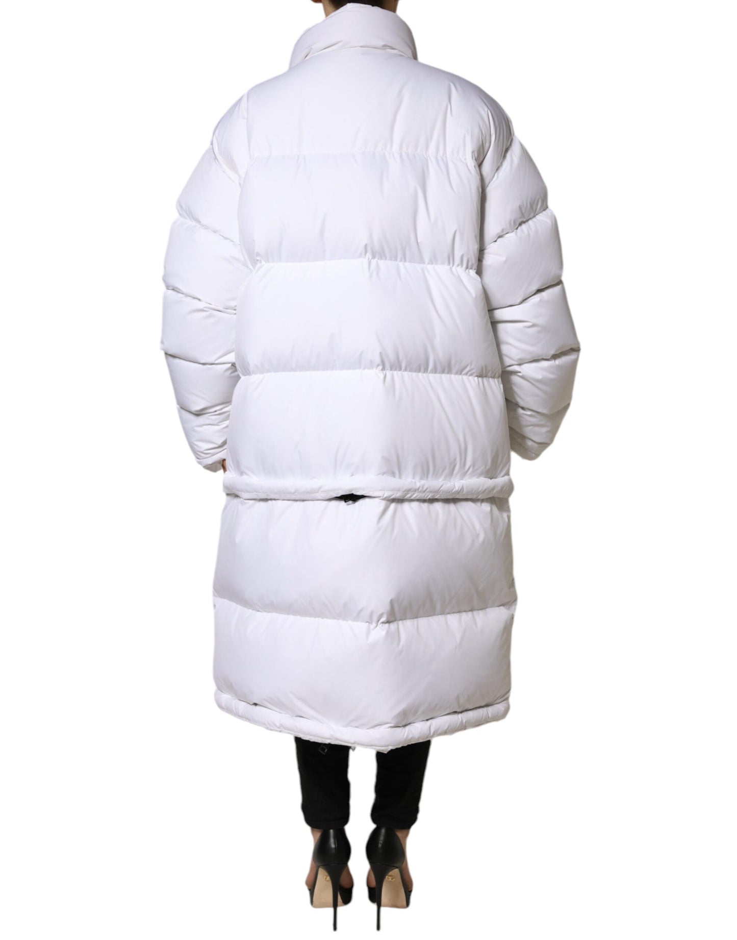 Dolce & Gabbana White Puffer Quilted Full Zip Coat Jacket IT40 | S