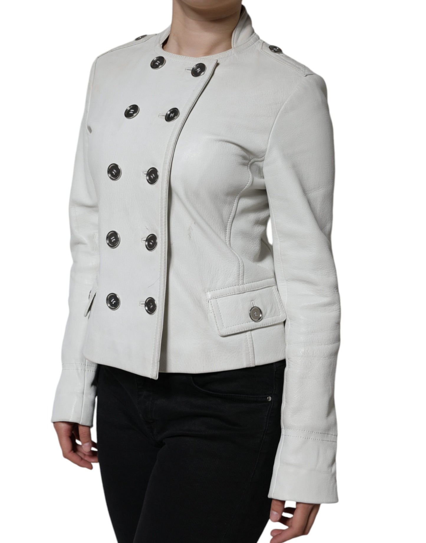 Dolce & Gabbana White Double Breasted Blazer Coat Jacket IT48 / XXL