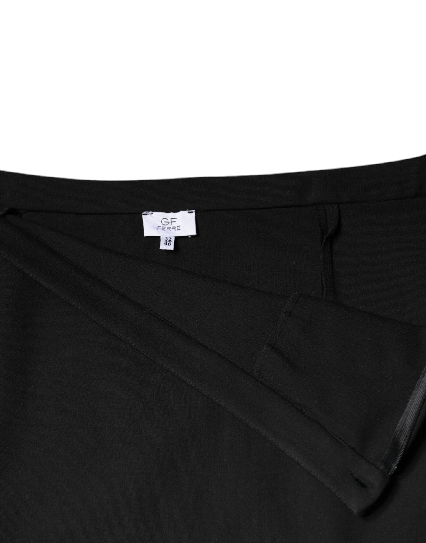 GF Ferre Black Straight Pencil Cut Knee Length Skirt IT46 | XL