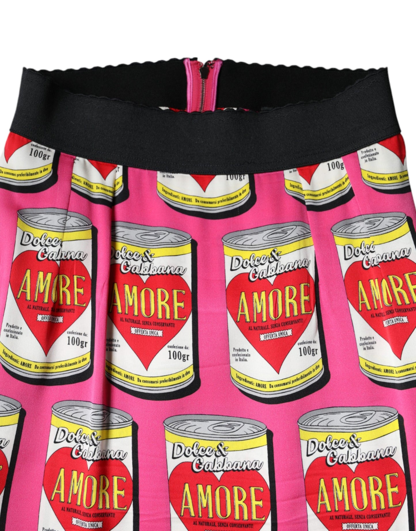 Dolce & Gabbana Pink AMORE Silk High Waist Pencil Cut Skirt IT40 | S