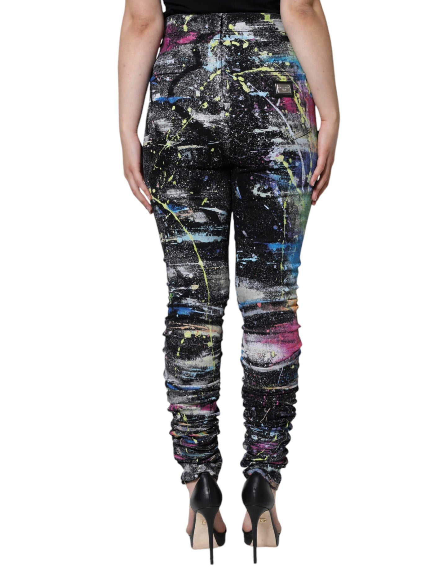 Dolce & Gabbana Multicolor Splatter Paint Cotton Skinny Denim Jeans IT44 / L