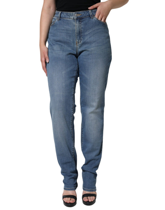 Emporio Armani Blue Washed High Waisted Skinny Women Denim Jeans W34