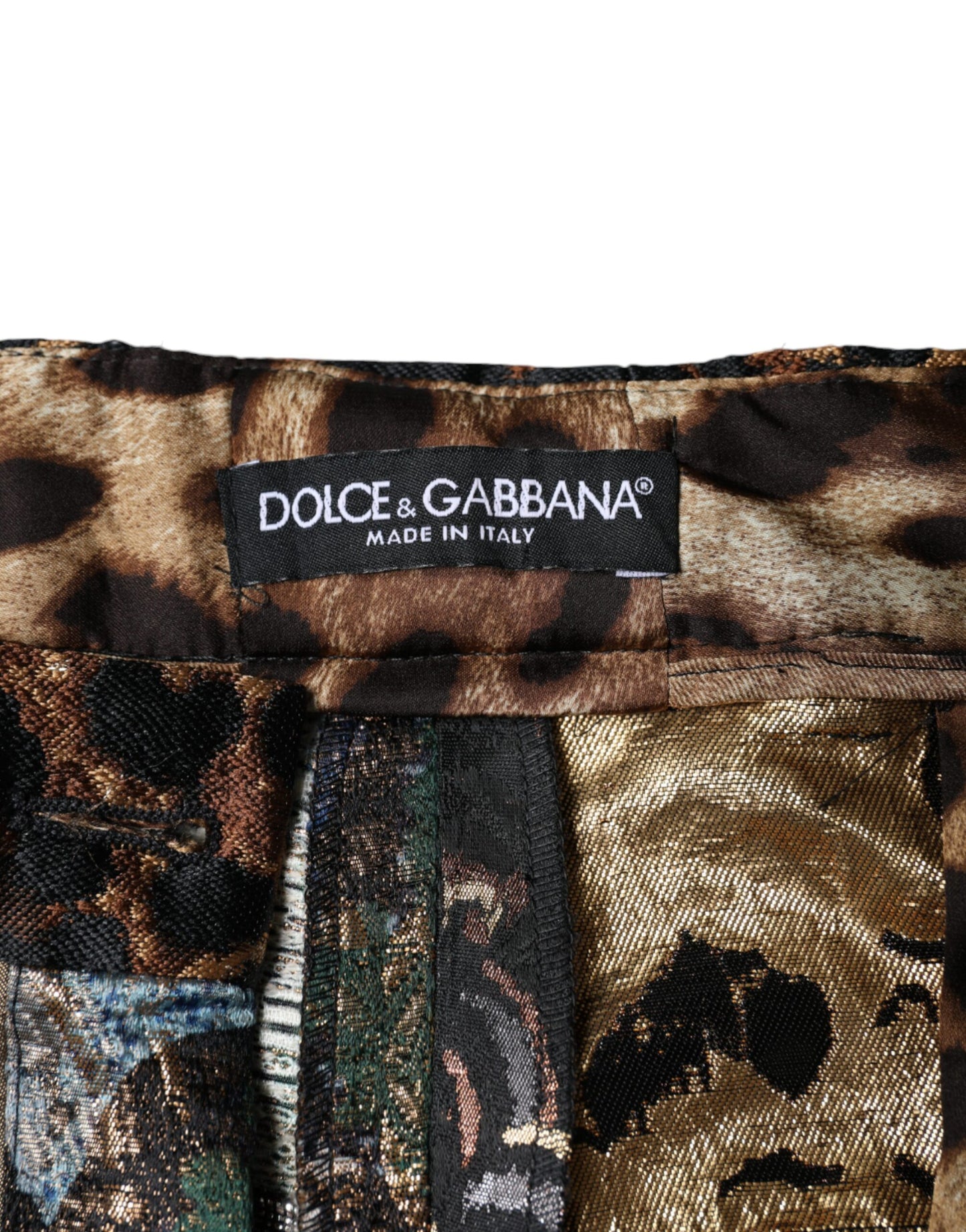 Dolce & Gabbana Multicolor Patchwork Jacquard High Waist Pants IT46 / XL