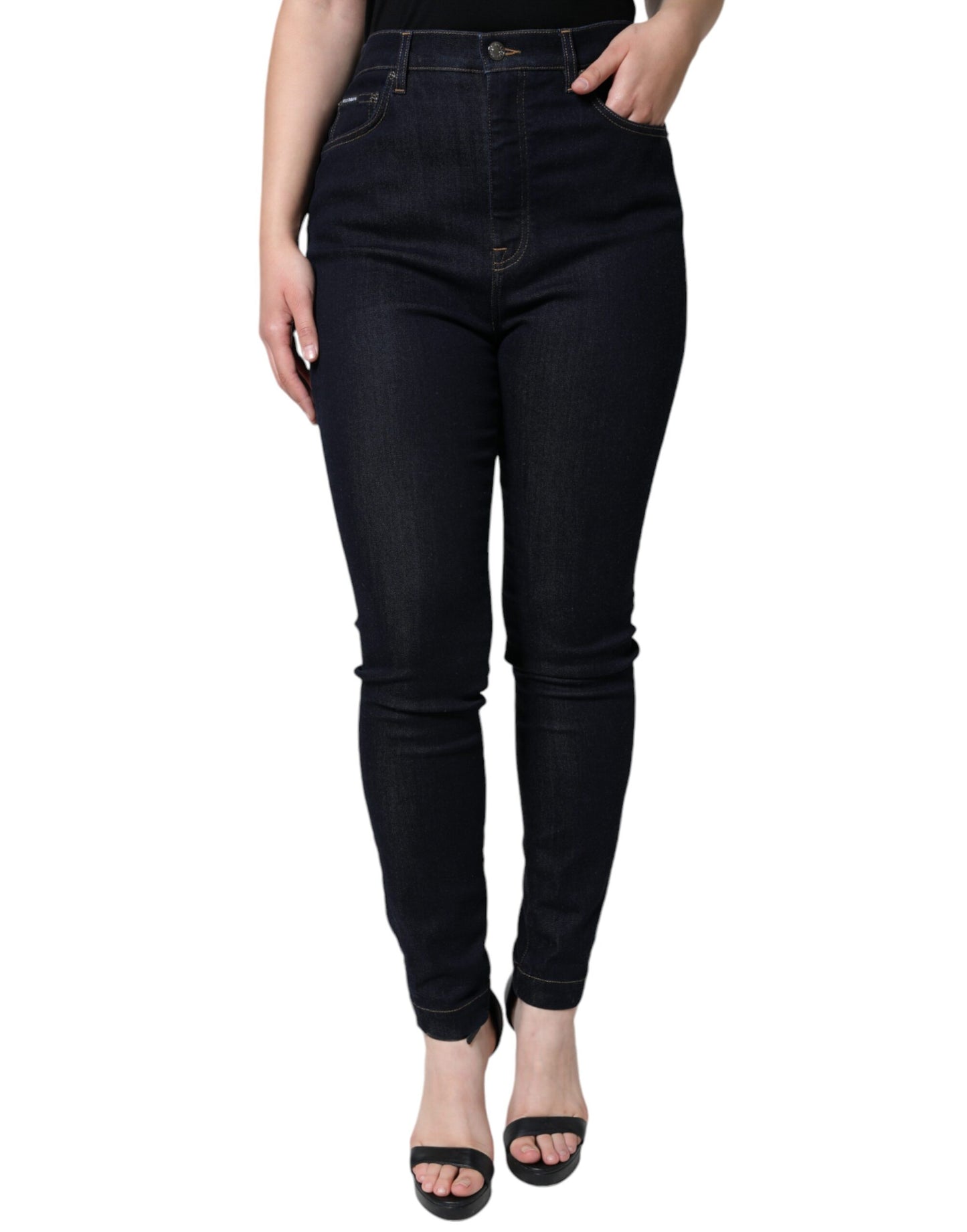 Dolce & Gabbana Black GRACE High Waist Skinny Denim Jeans IT44 / L