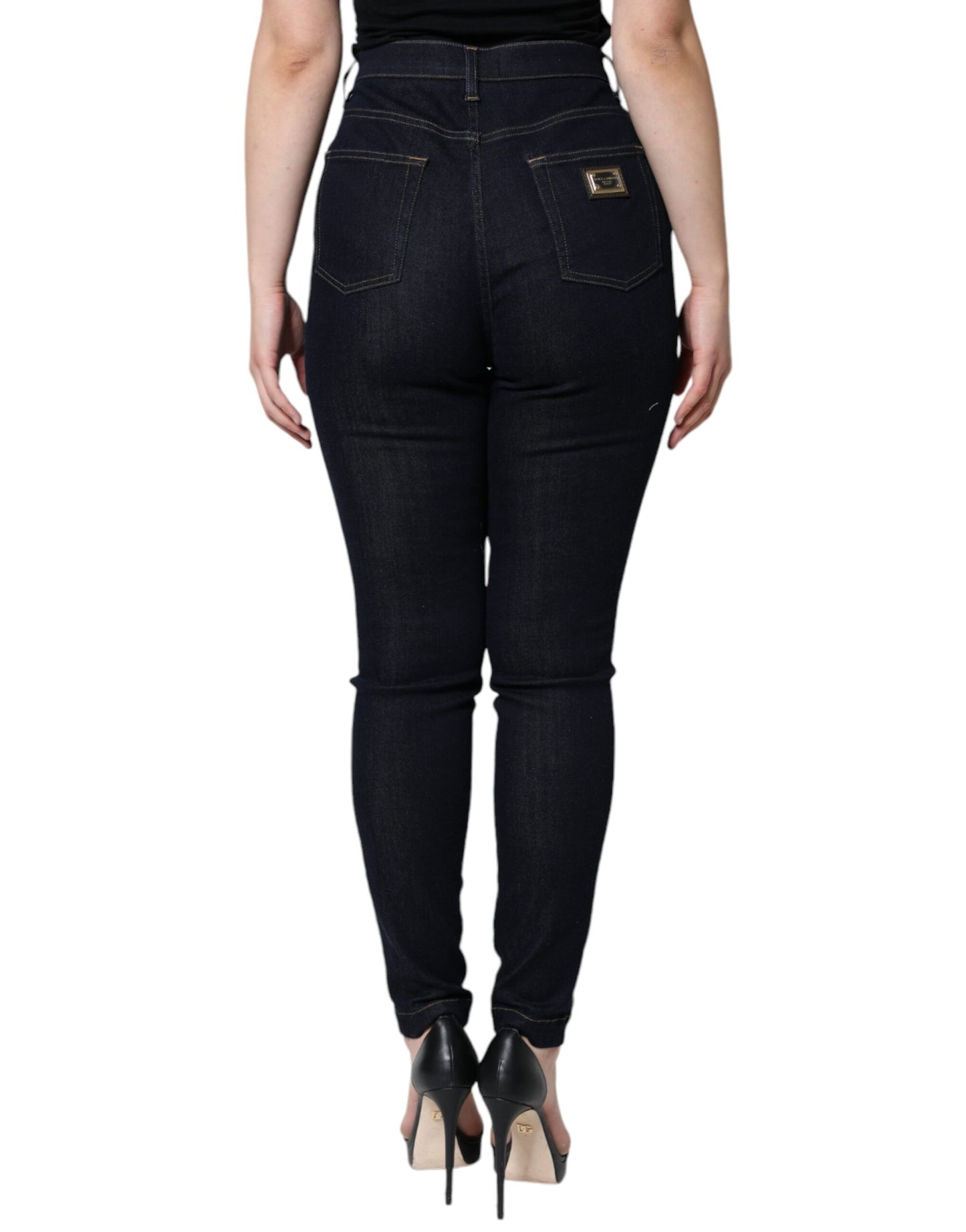 Dolce & Gabbana Black GRACE High Waist Skinny Denim Jeans IT44 / L