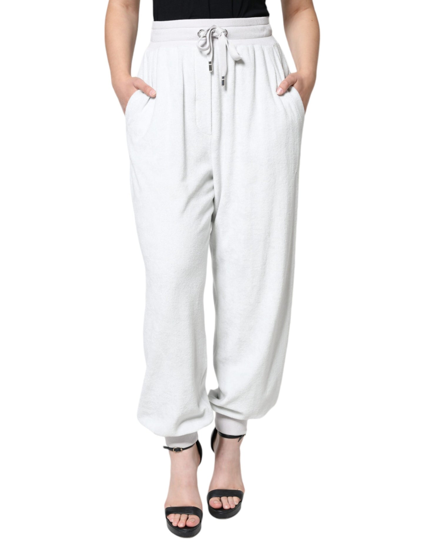 Dolce & Gabbana White Nylon Jogger Sweatpants Pants IT40 | S