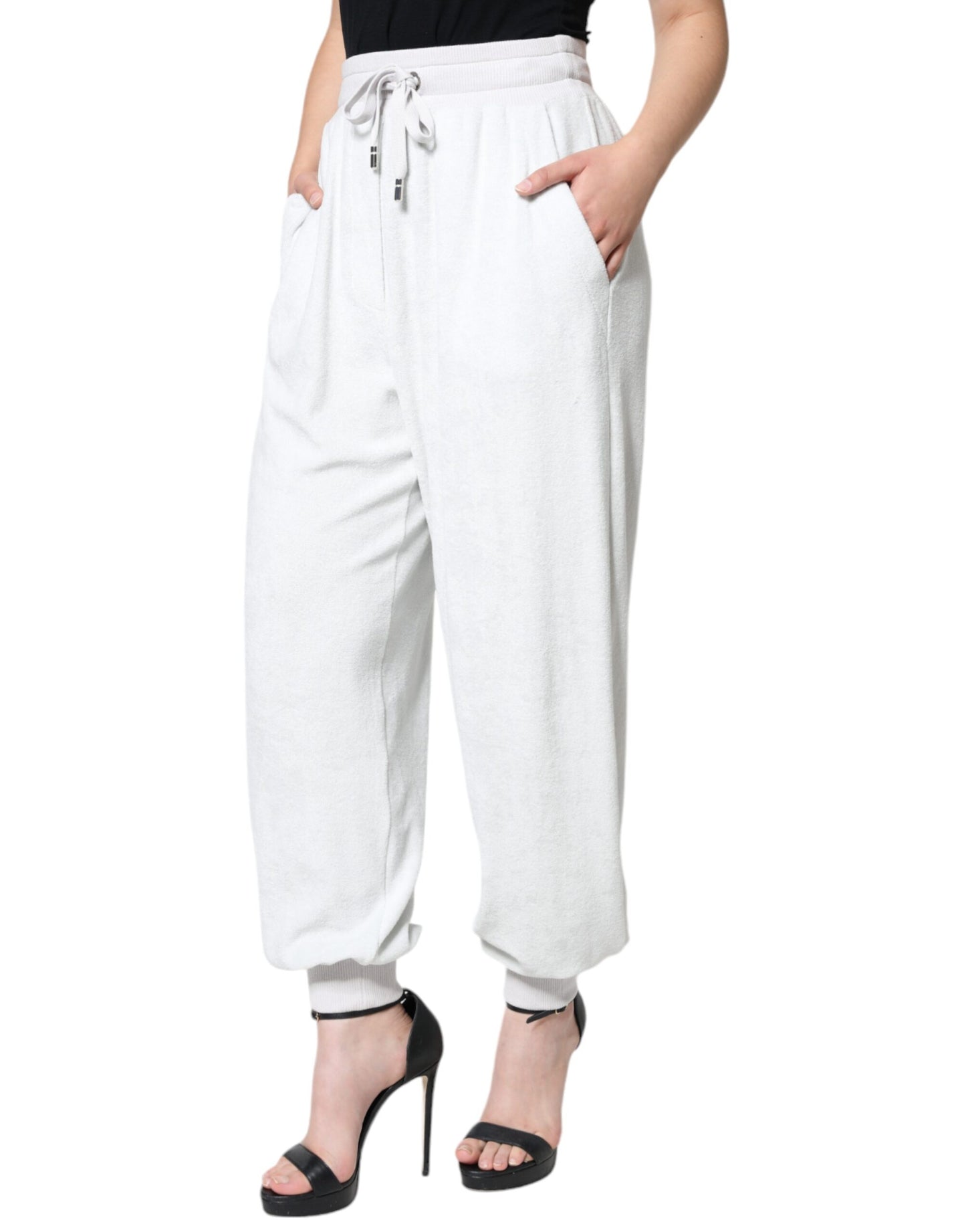 Dolce & Gabbana White Nylon Jogger Sweatpants Pants IT40 | S