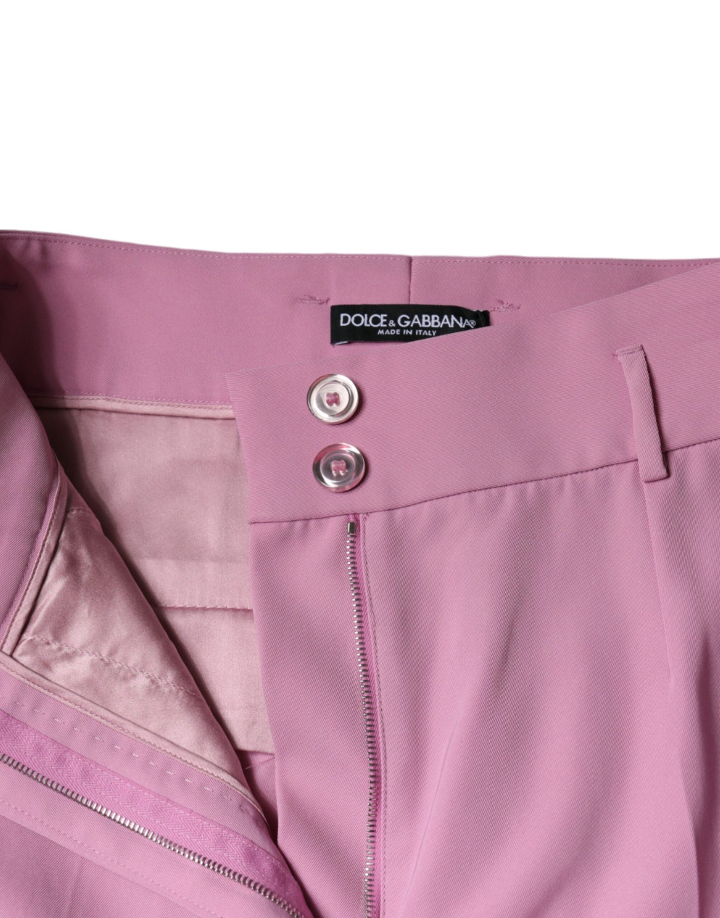 Dolce & Gabbana Pink Polyester High Waist Women Tapered Pants IT42 / M