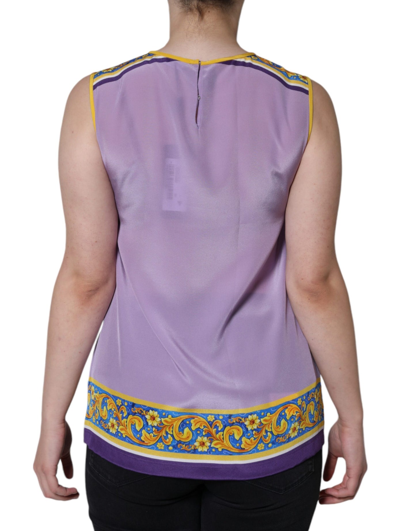 Dolce & Gabbana Purple Silk Caponata Siciliana Print Tank Top IT40 | S