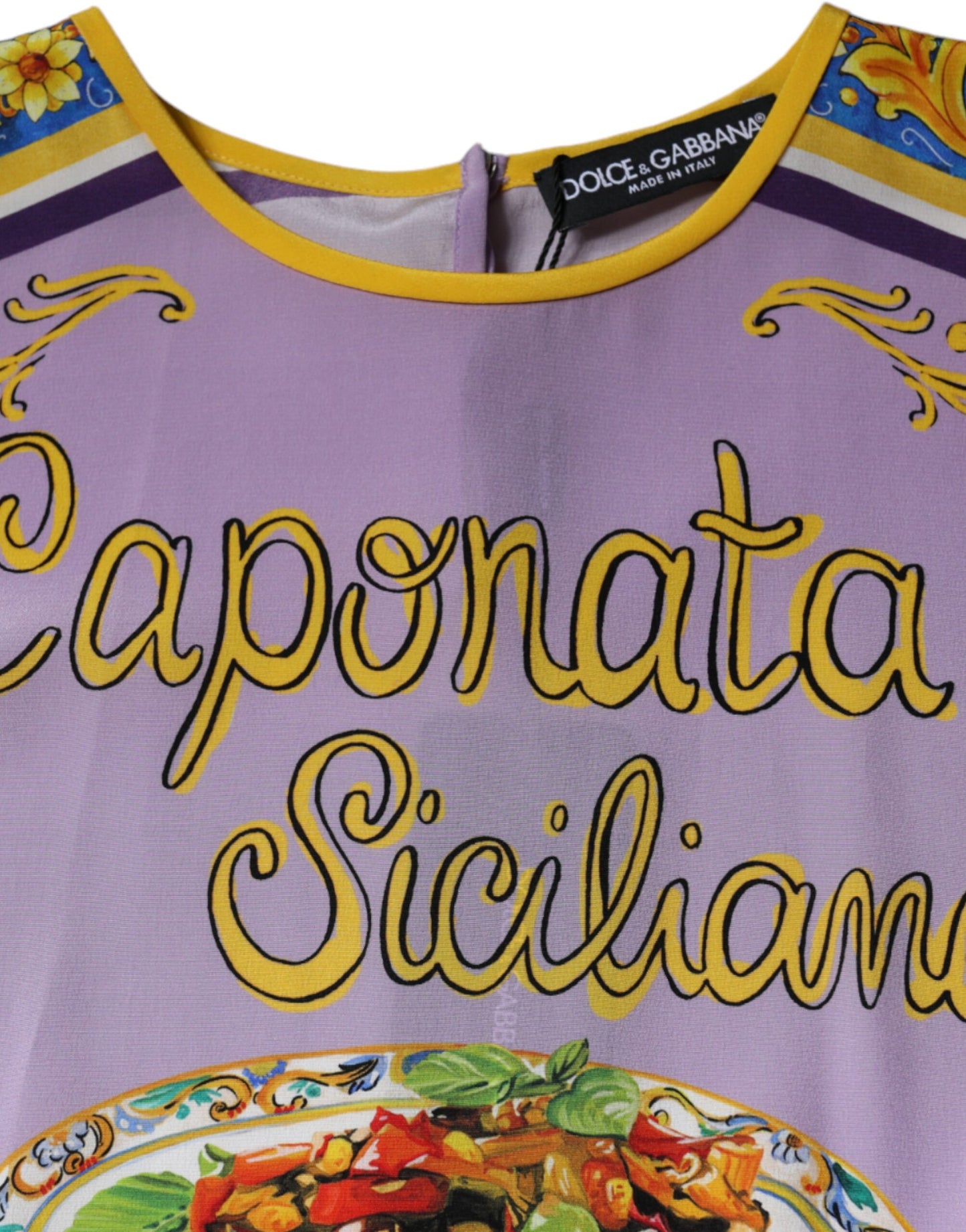 Dolce & Gabbana Purple Silk Caponata Siciliana Print Tank Top IT40 | S