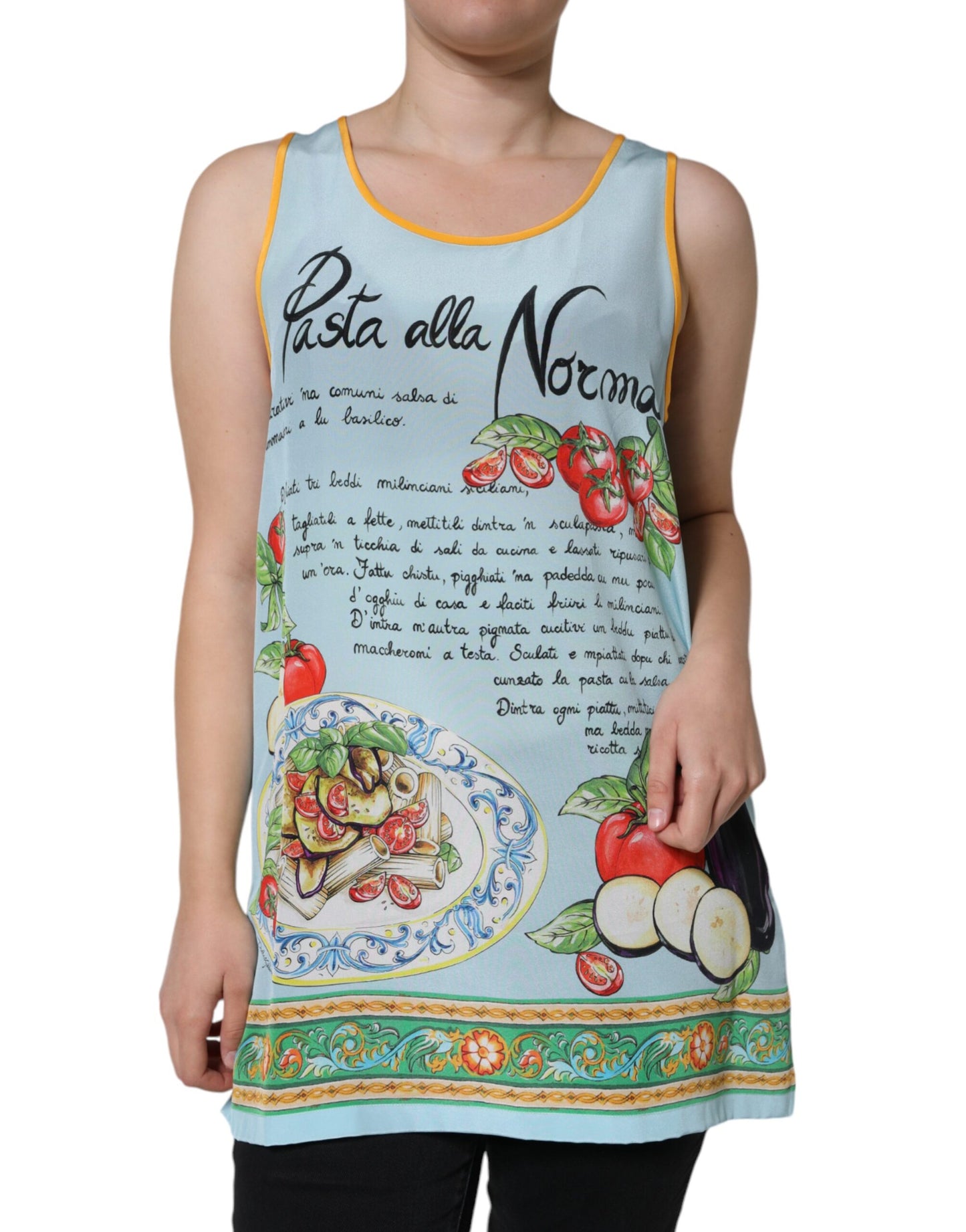 Dolce & Gabbana Multicolor Pasta Alla Norma Print Tank Top IT40 | S