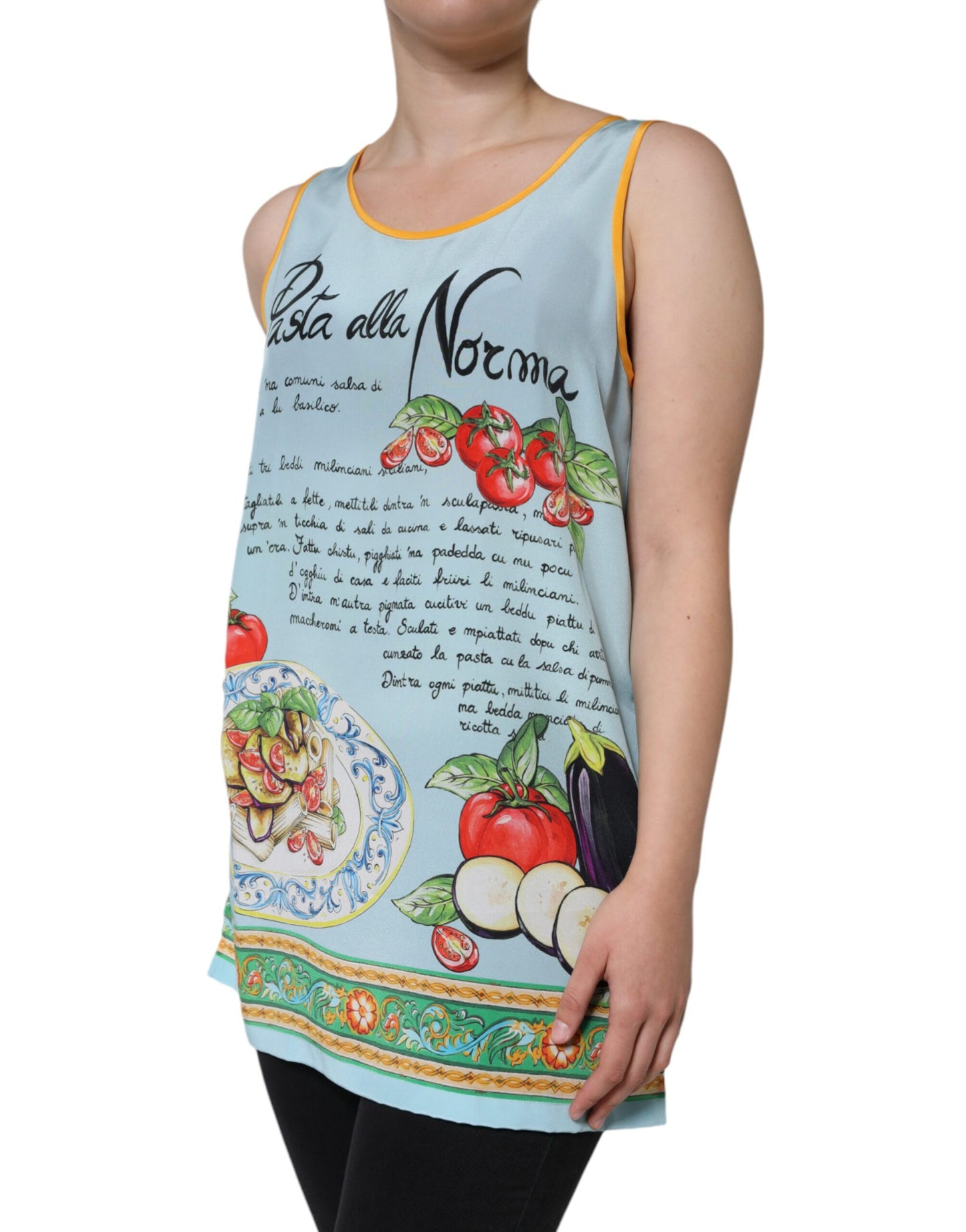 Dolce & Gabbana Multicolor Pasta Alla Norma Print Tank Top IT40 | S