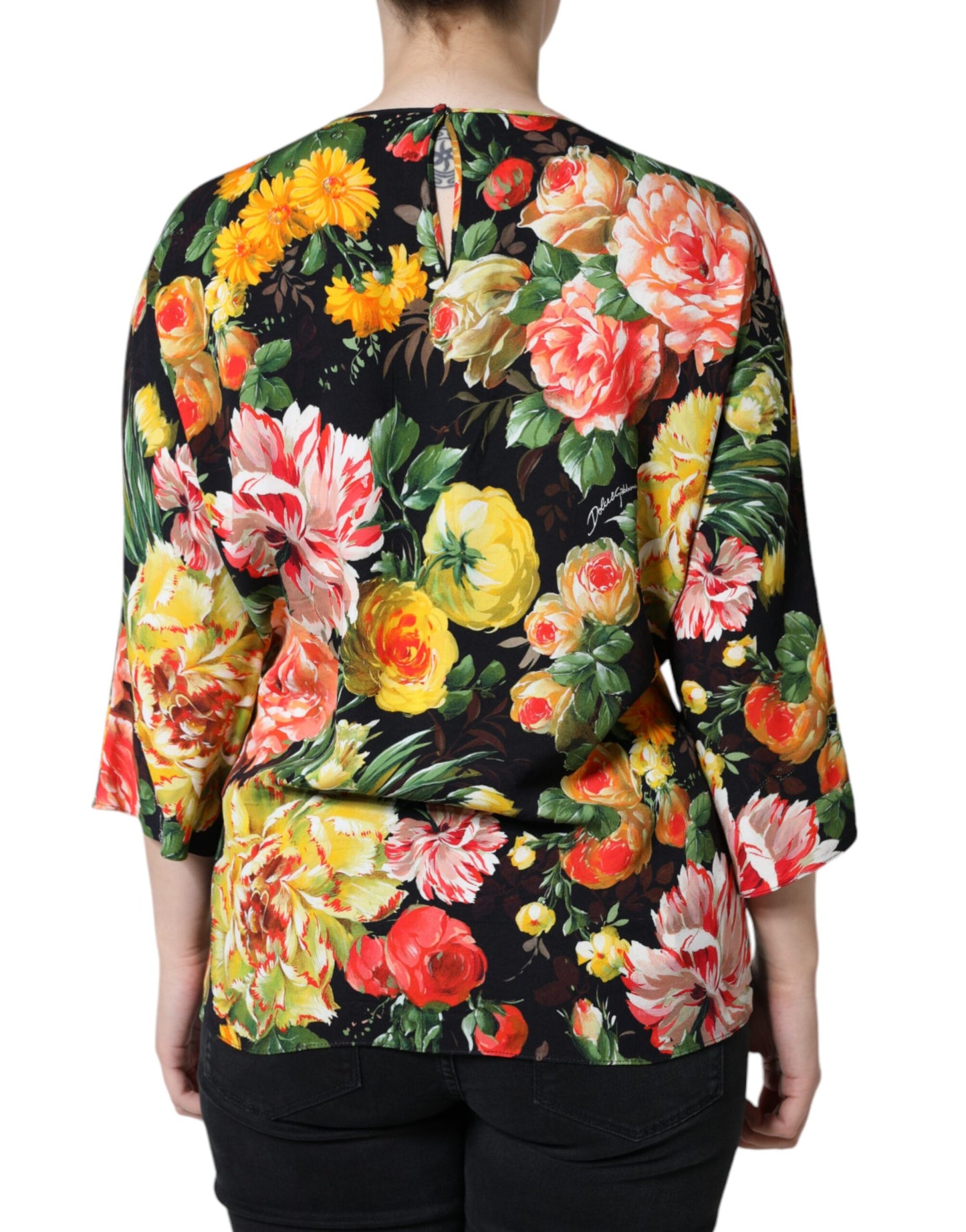 Dolce & Gabbana Multicolor Floral Viscose Round Neck Blouse Top IT44 / L