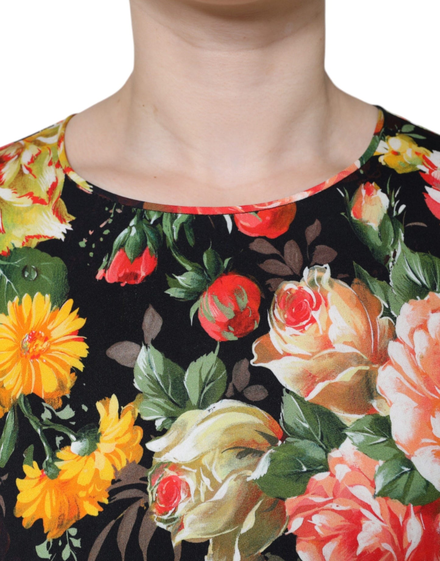 Dolce & Gabbana Multicolor Floral Viscose Round Neck Blouse Top IT44 / L