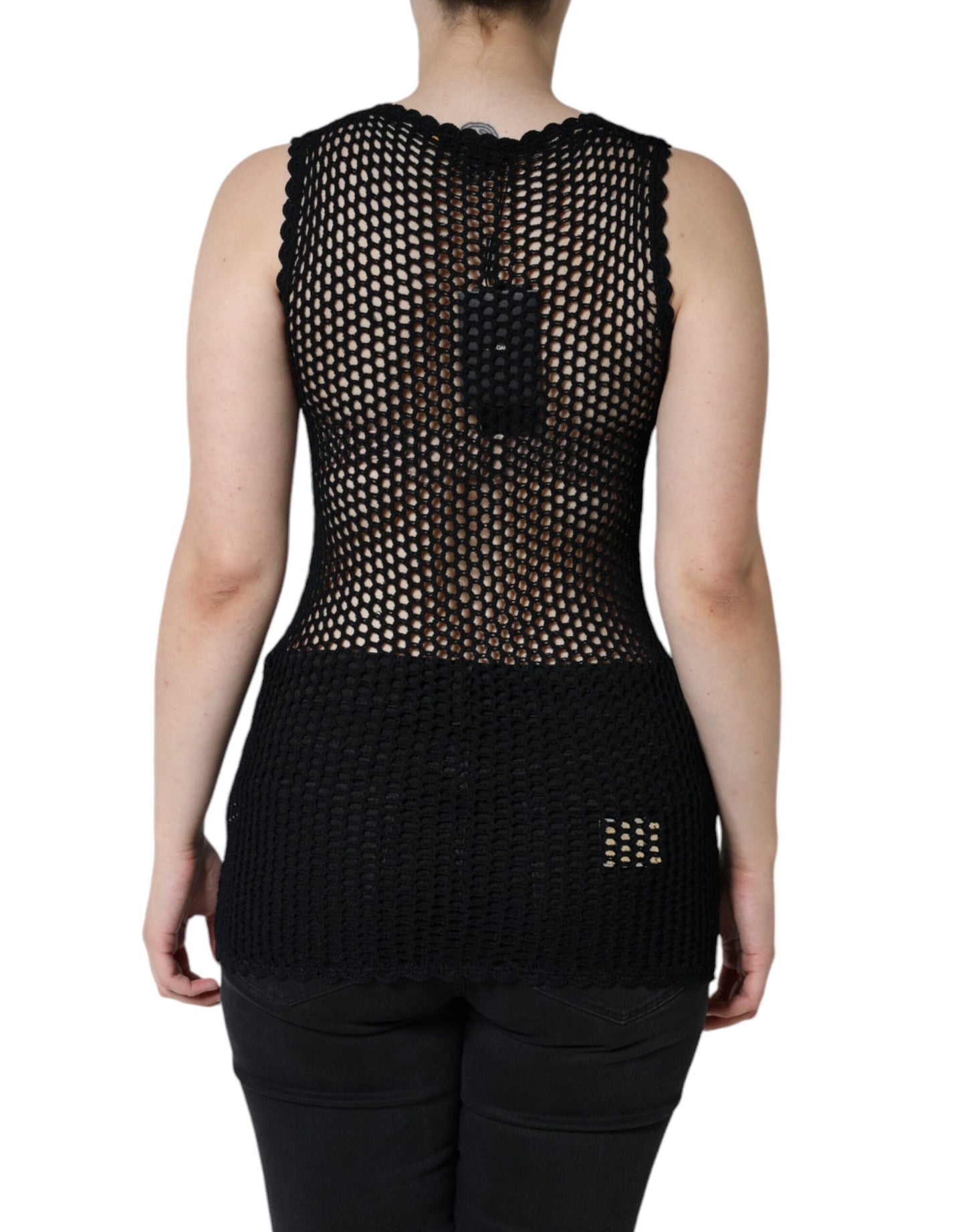 Dolce & Gabbana Black Mesh See Through Sleeveless Tank Top IT40 / S