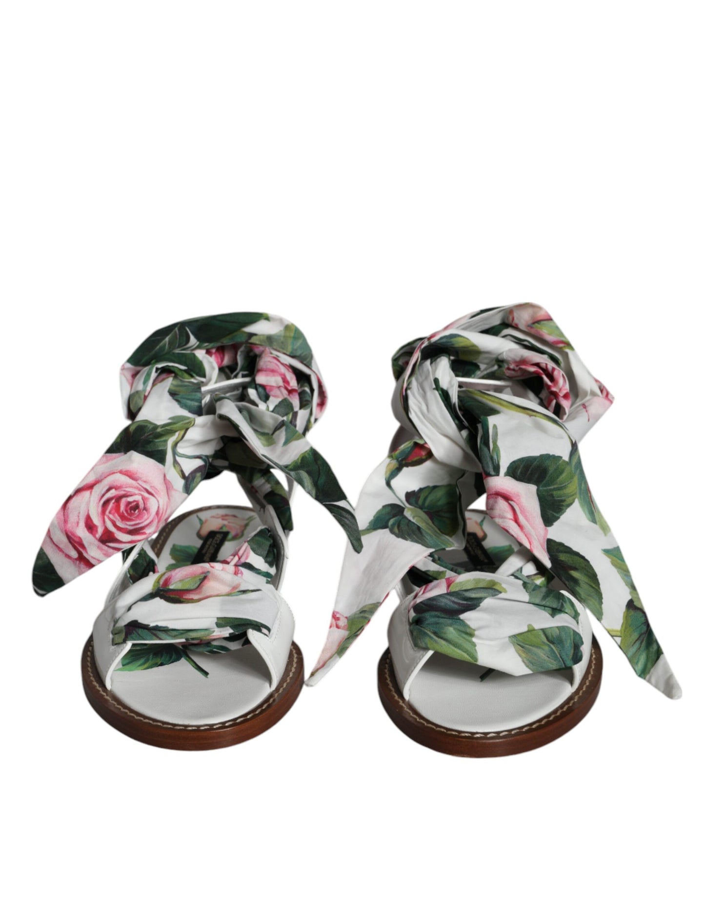 Dolce & Gabbana Multicolor Floral Print Ankle Wrap Sandals Shoes EU36 / US6