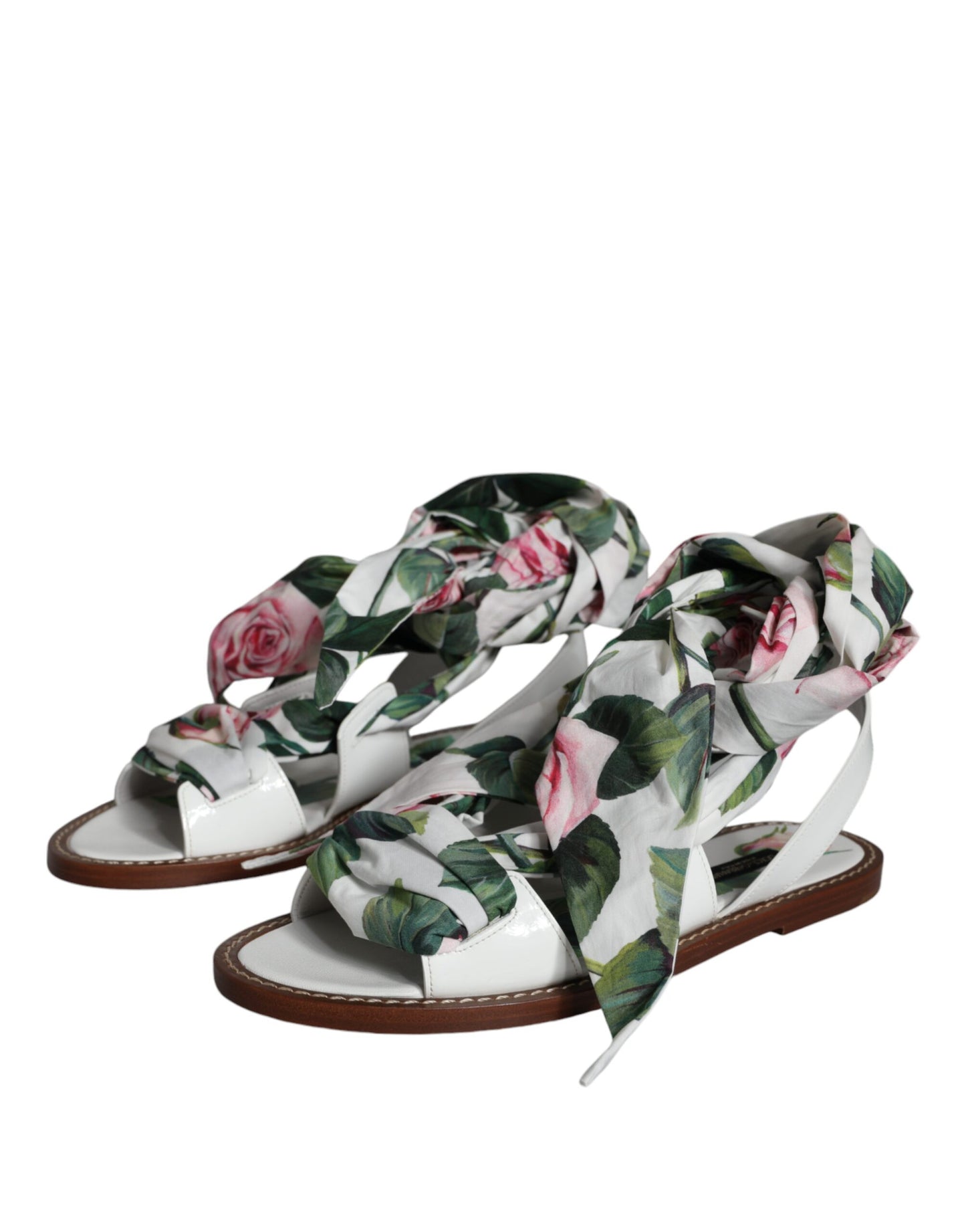 Dolce & Gabbana Multicolor Floral Print Ankle Wrap Sandals Shoes EU36 / US6