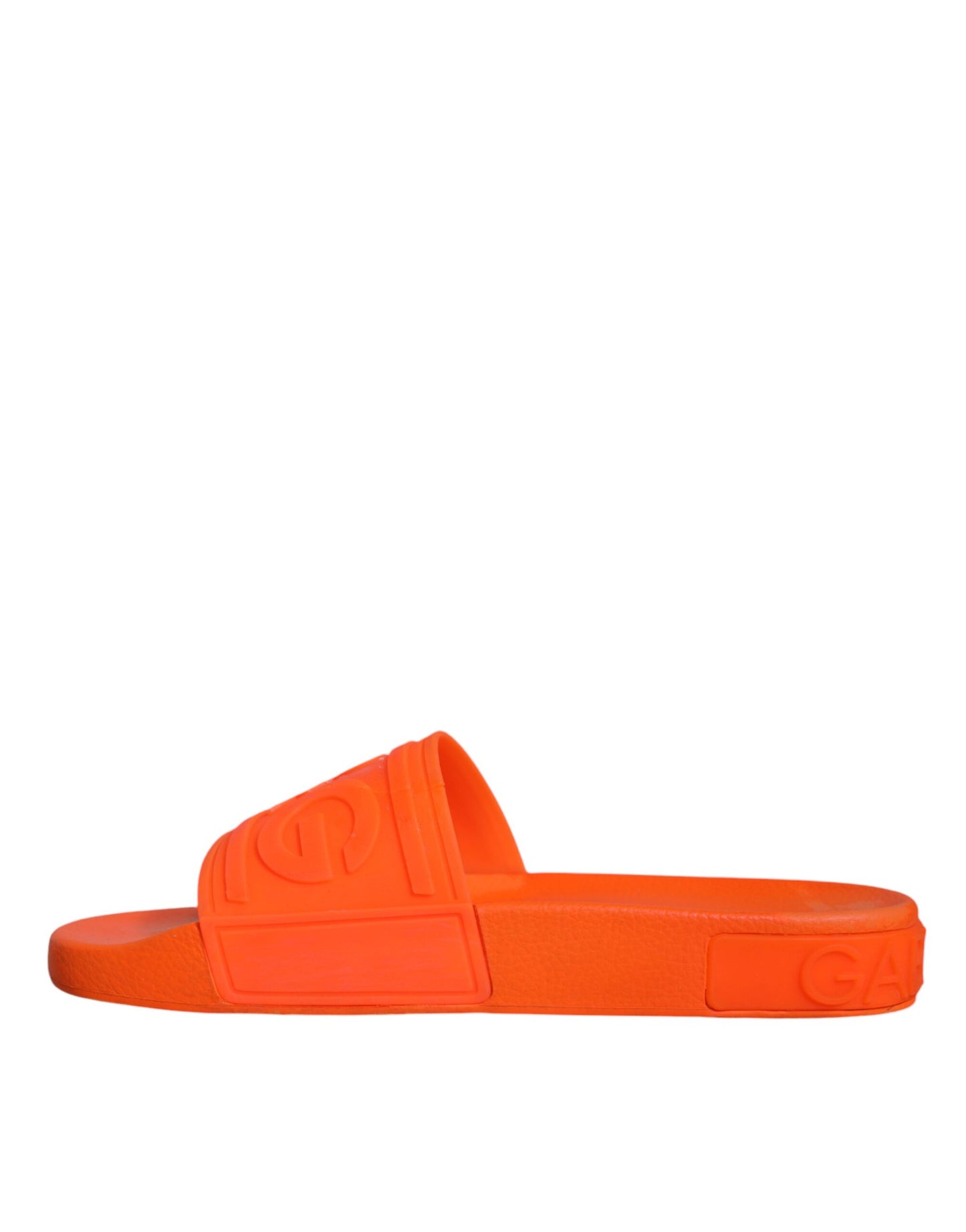 Dolce & Gabbana Orange Rubber Slides Sandals Beachwear Shoes EU38 / US8