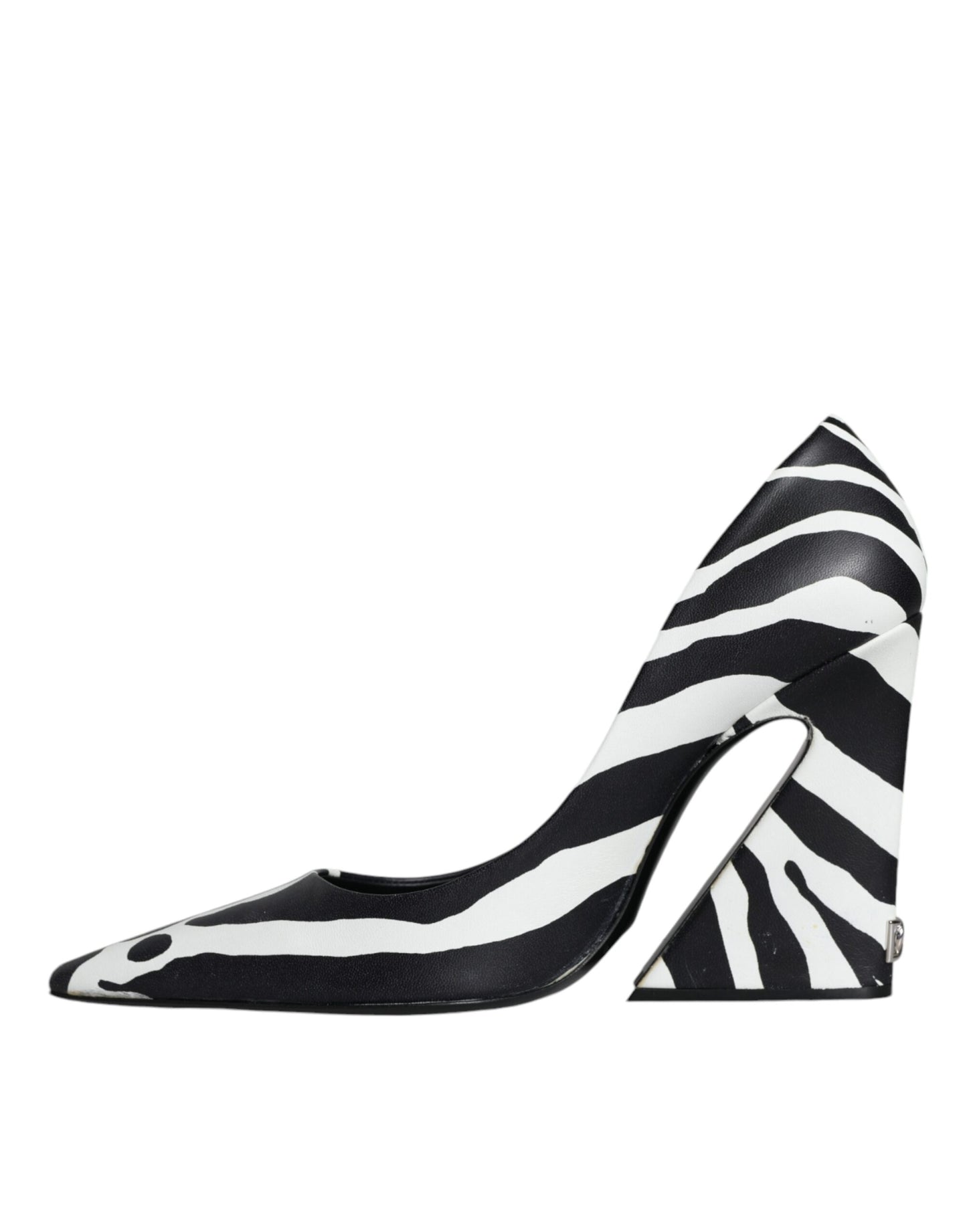 Dolce & Gabbana White Black Zebra Leather Heels Pumps Shoes EU39 / US9