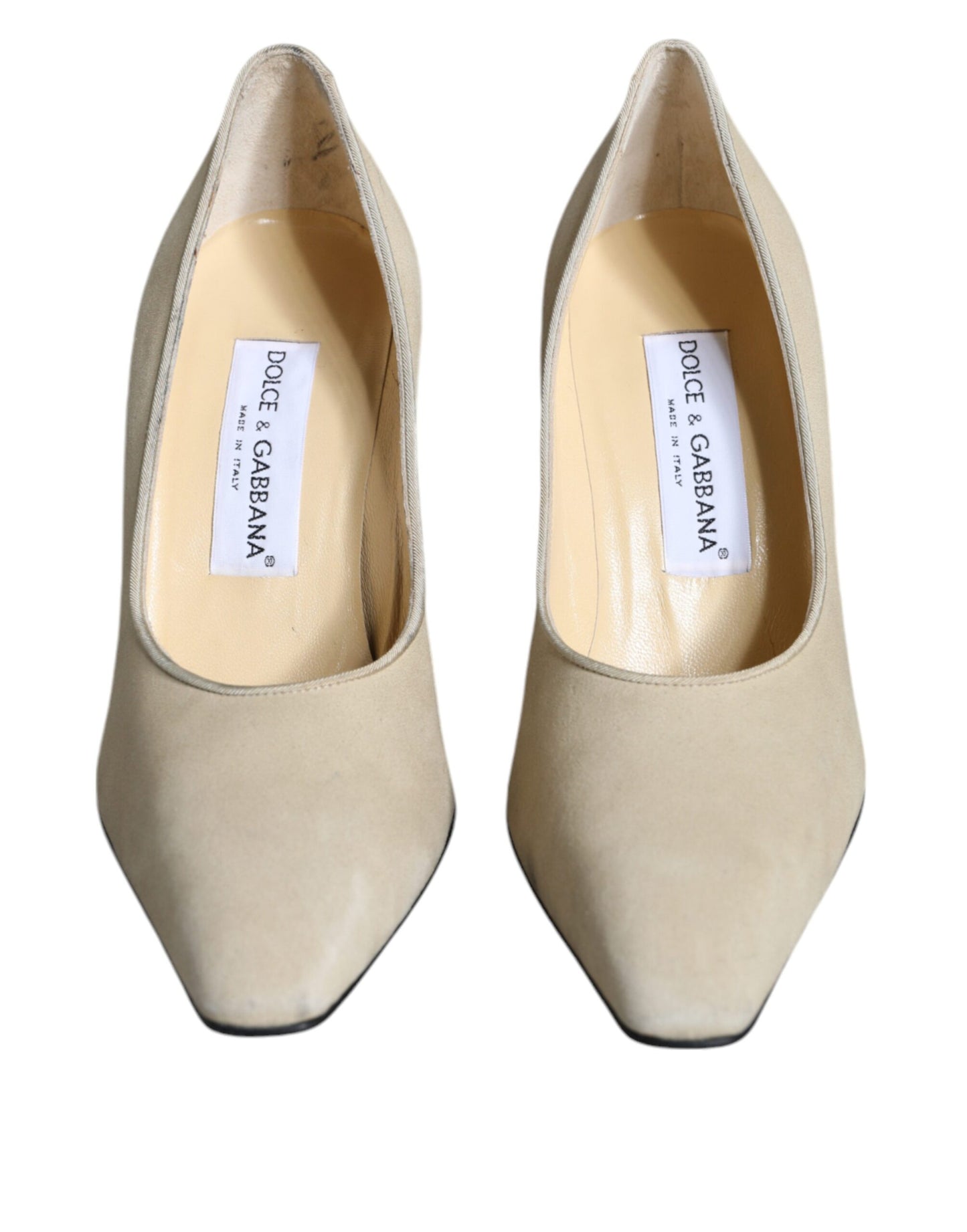 Dolce & Gabbana Beige Suede Leather High Heels Pumps Shoes EU39 / US9