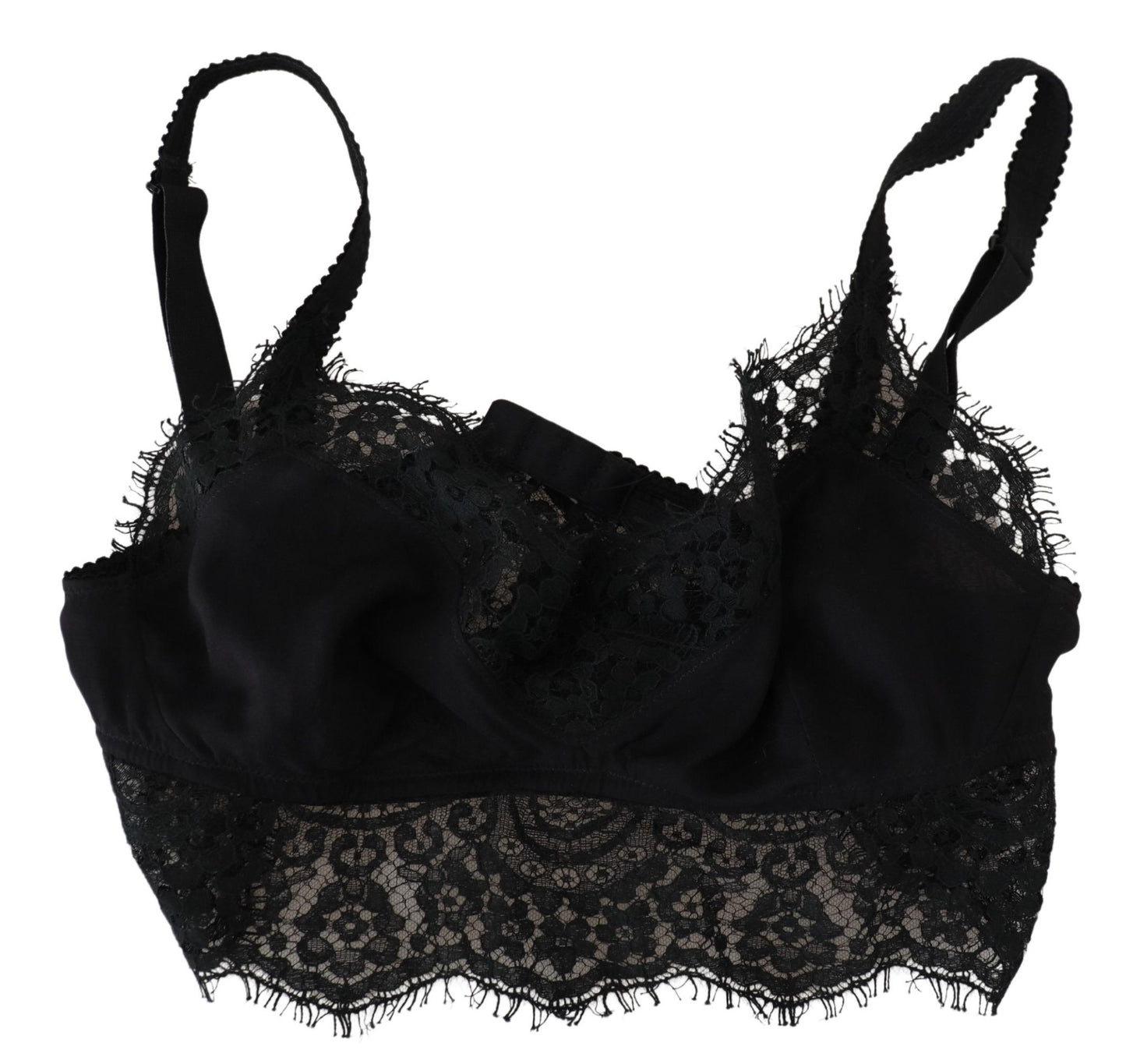 Dolce & Gabbana Black Floral Lace Stretch Bralette Underwear IT2 /S