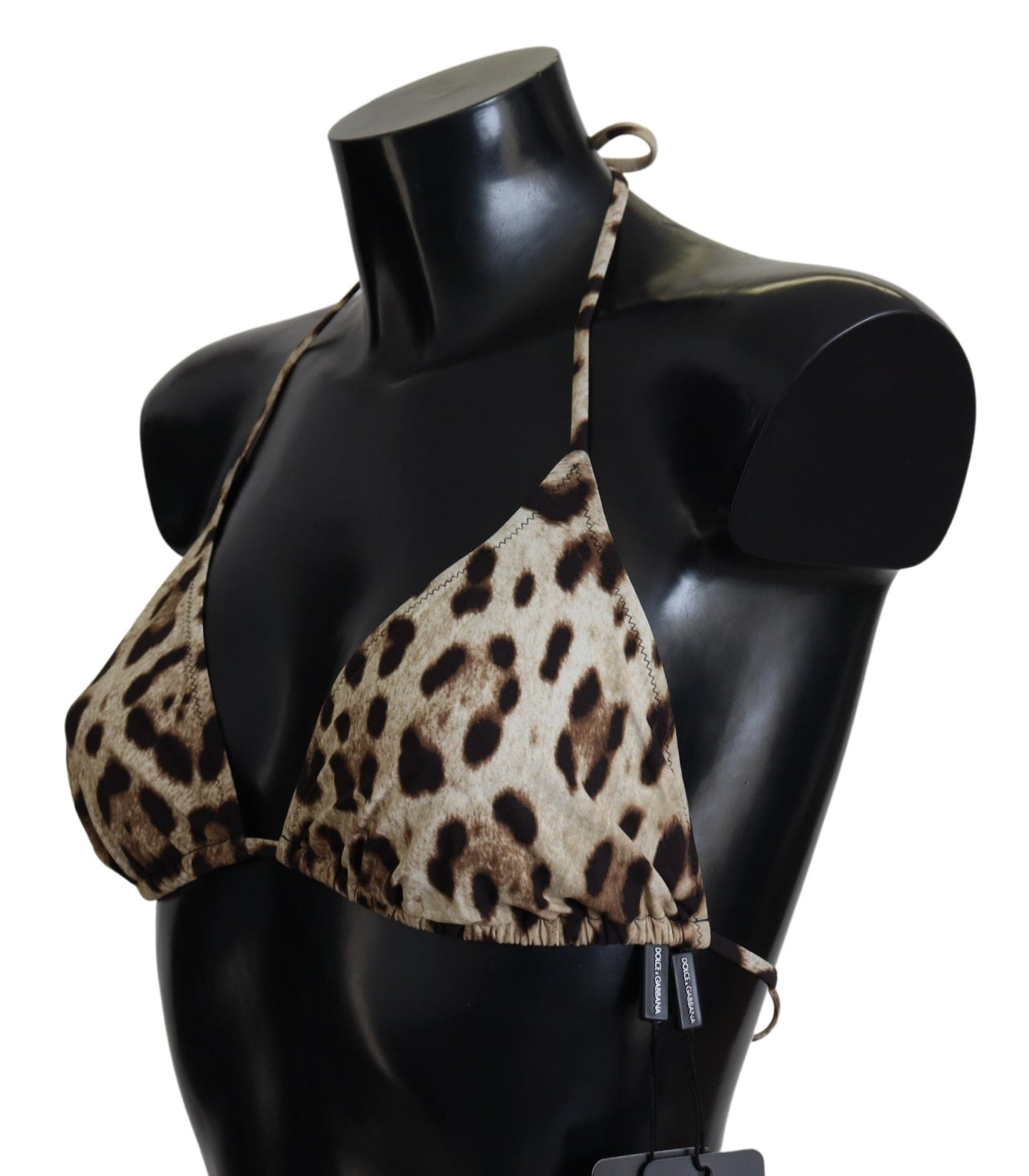 Dolce & Gabbana Brown Leopard Halter Beachwear Swimwear Bikini Top IT4 / L