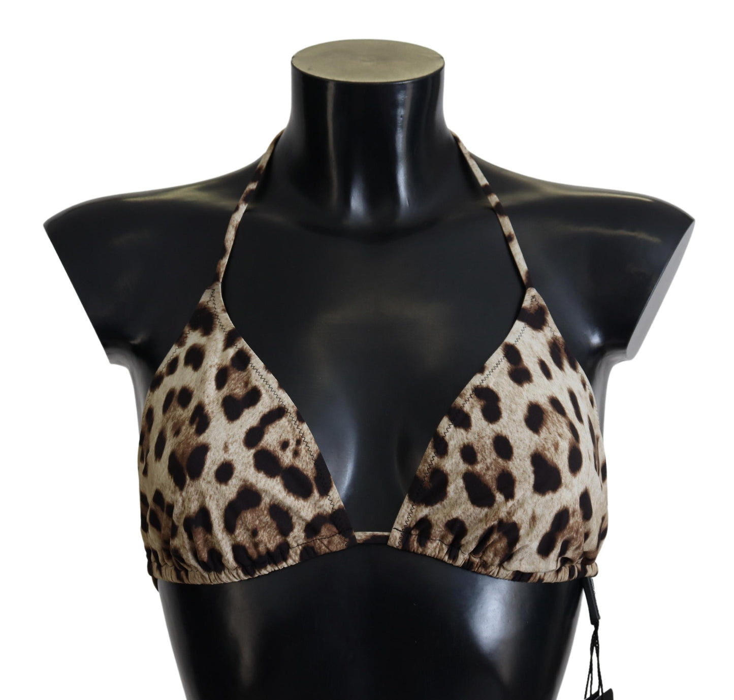 Dolce & Gabbana Brown Leopard Halter Beachwear Swimwear Bikini Top IT4 / L