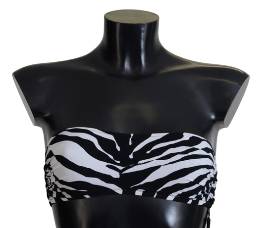 Dolce & Gabbana Black White Zebra Bandeau Swimwear Bikini Top IT1 / XS