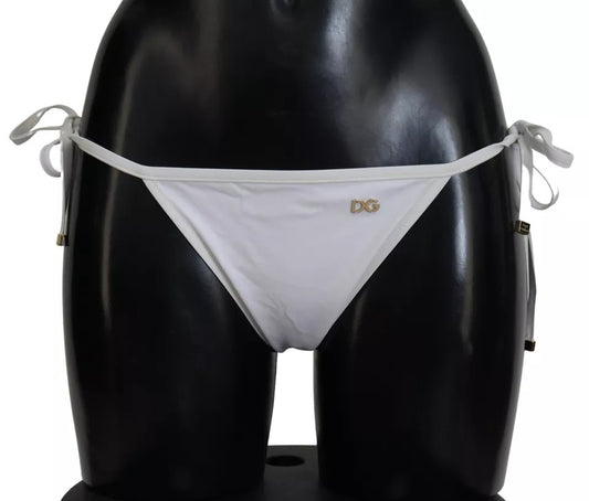 Dolce & Gabbana White DG Logo Beachwear Swimwear Bikini Bottom IT3 / M