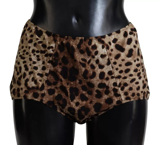 Dolce & Gabbana Brown Leopard Print Swimsuit Swimwear Bikini Bottom IT4 / L