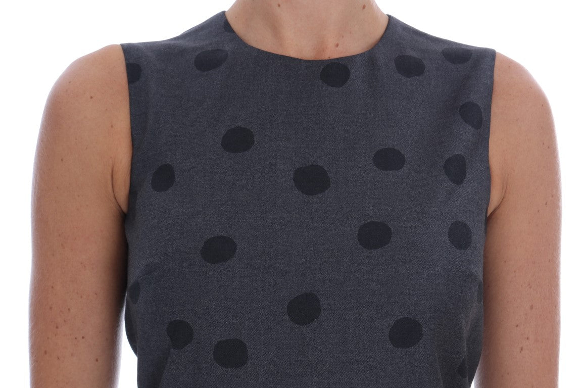 Dolce & Gabbana Chic Sleeveless Polka Dotted Wool Dress IT38 / XS