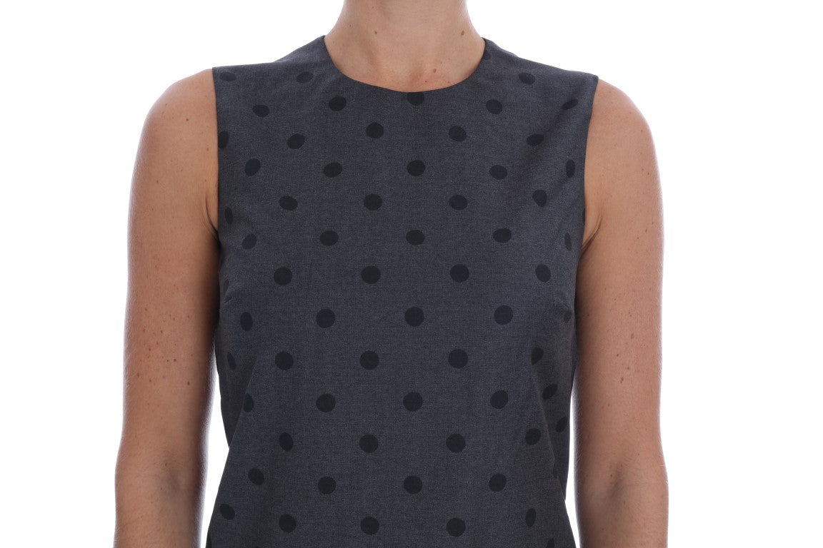 Dolce & Gabbana Chic Sleeveless Polka Dot Wool Dress IT40 / S