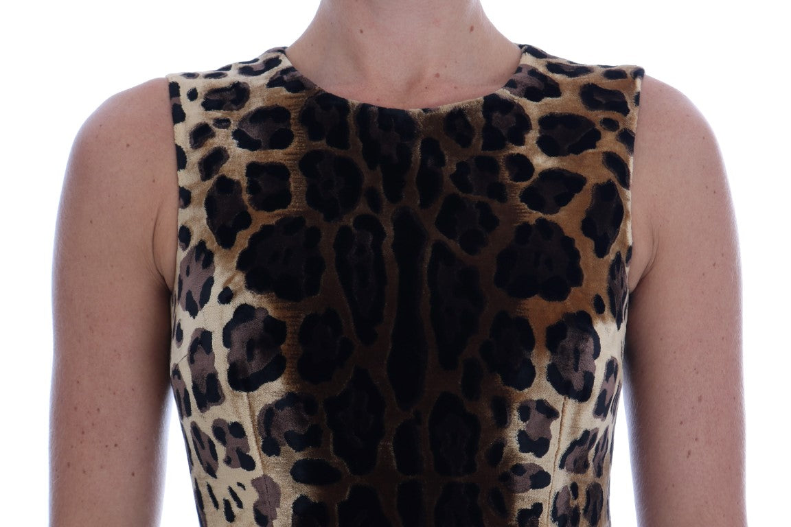 Dolce & Gabbana Sleeveless Leopard Mini Sheath Dress IT38 | XS