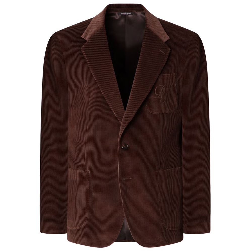 Dolce & Gabbana Brown Cotton Blazer IT52 / XL