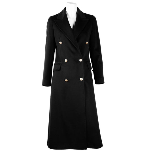 Made in Italy Black Cashmere Jackets & Coat IT46 | L