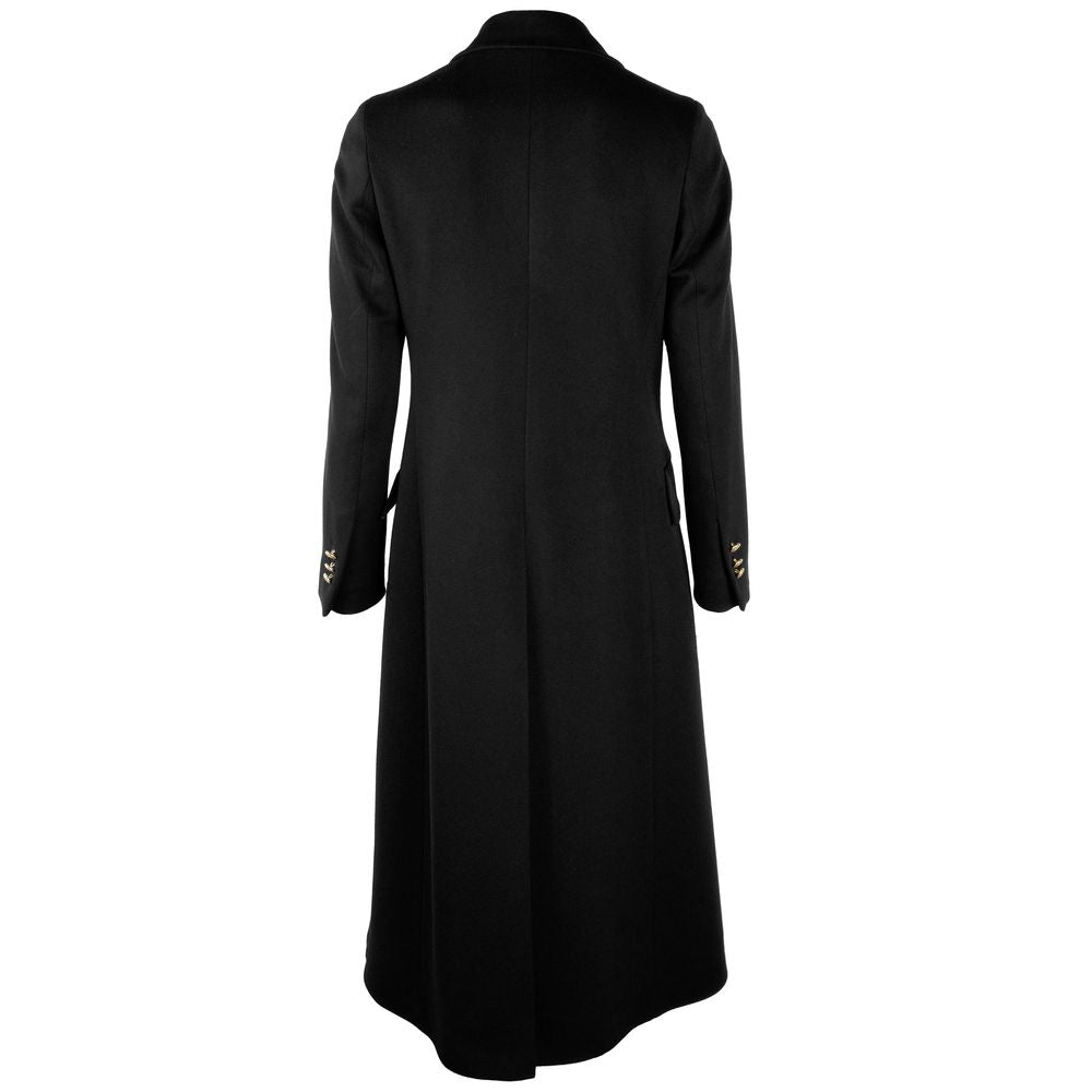 Made in Italy Black Cashmere Jackets & Coat IT46 | L