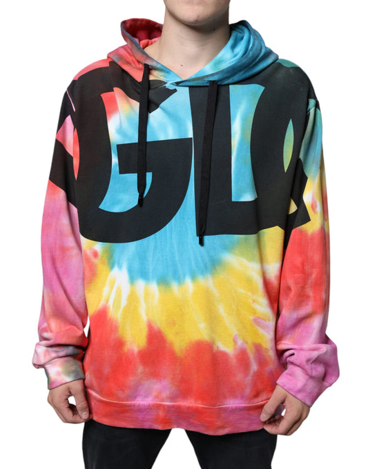 Dolce & Gabbana Multicolor Tie Dye Hooded Sweatshirt Sweater IT50 / L