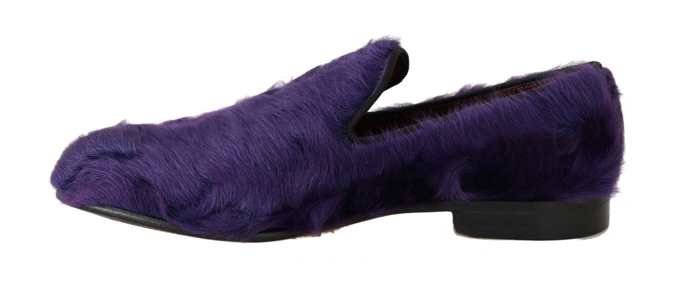 Dolce & Gabbana Plush Purple Sheep Fur Loafers EU38.5 / US8