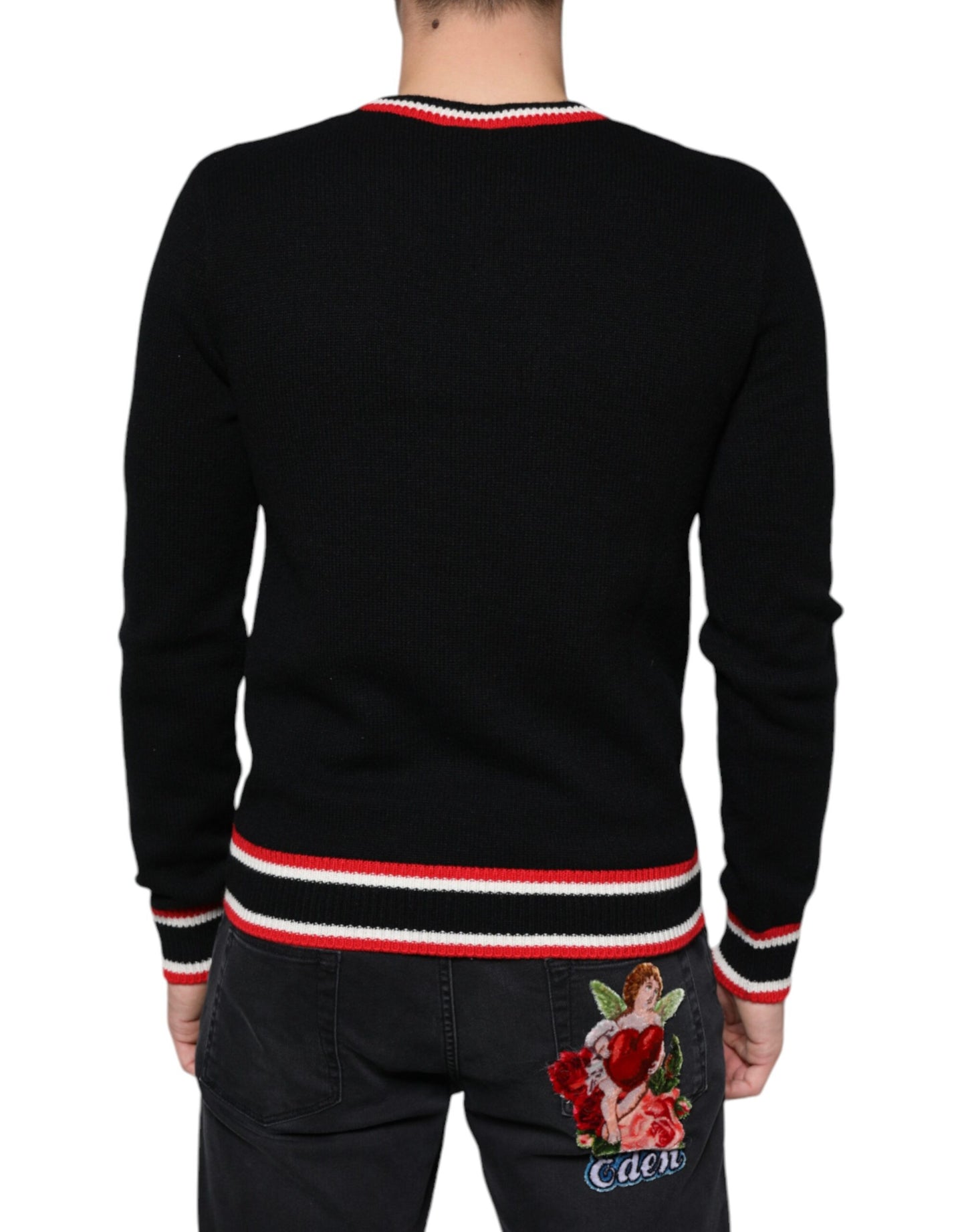 Dolce & Gabbana Black Cashmere Pig of the Year Pullover Sweater IT44 / XS