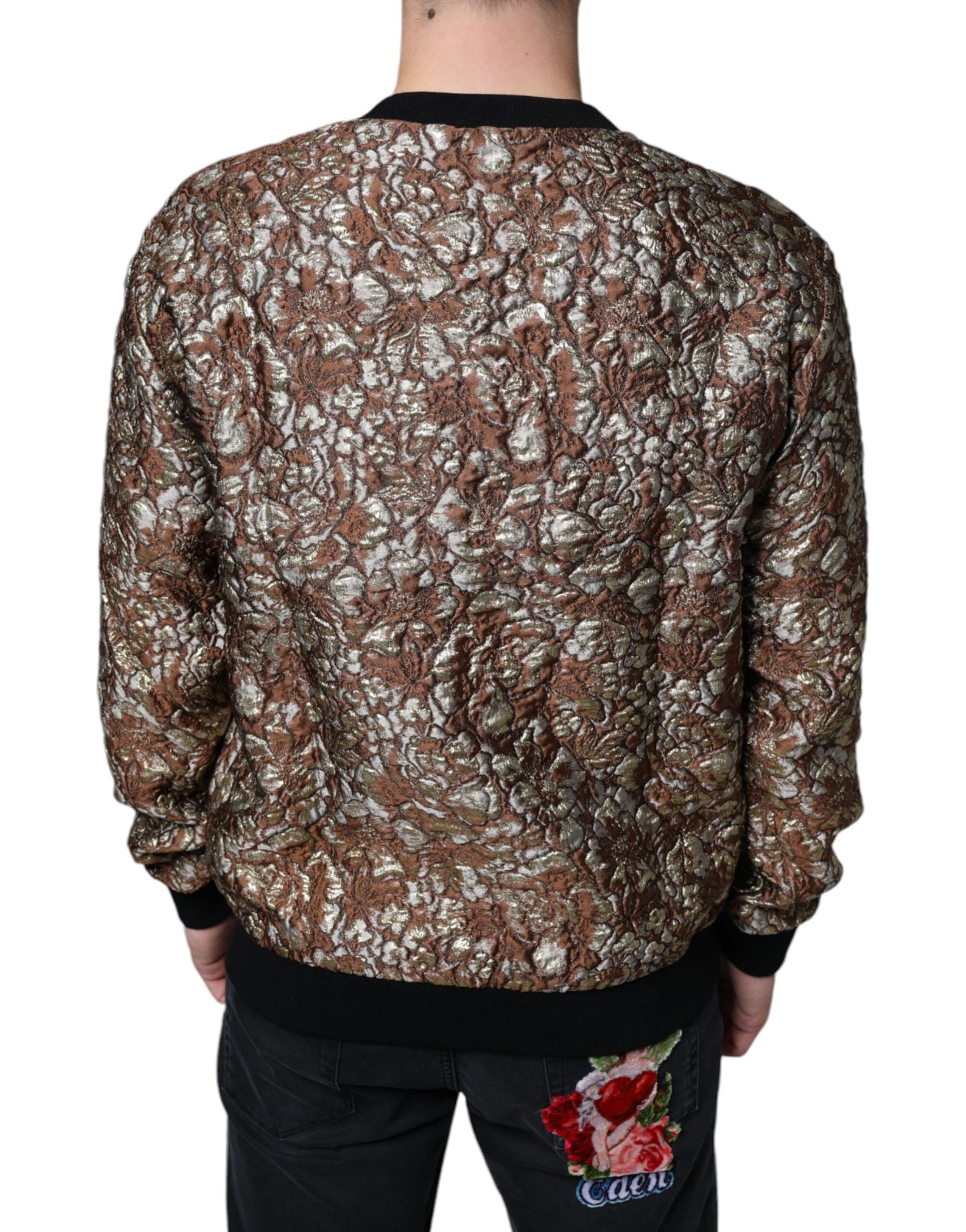 Dolce & Gabbana Brown Jacquard Mambo Pineapple Pullover Sweater IT48 / M